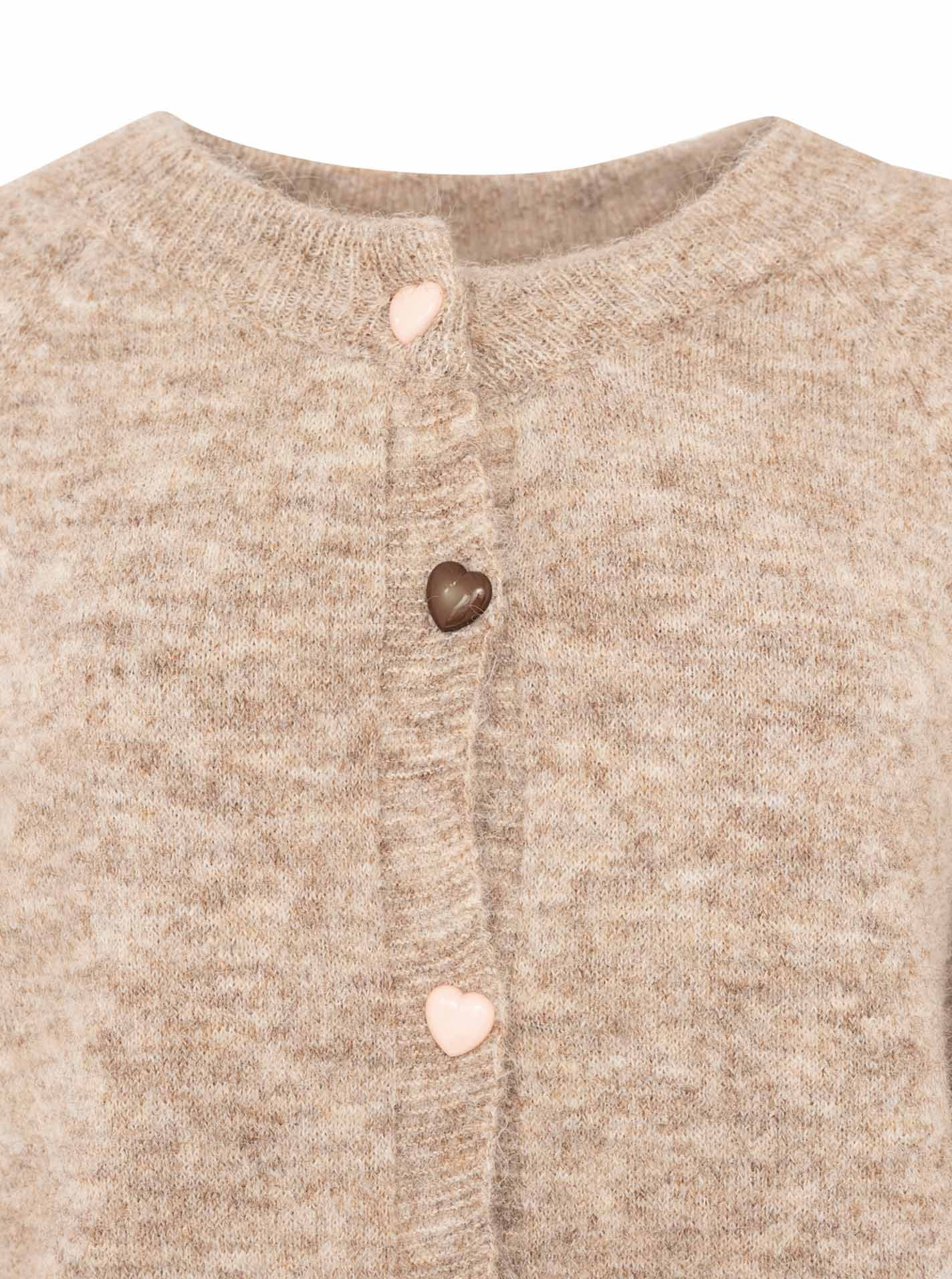 💕 Zwillingsherz Cardigan "Herz" Wollmix Beige