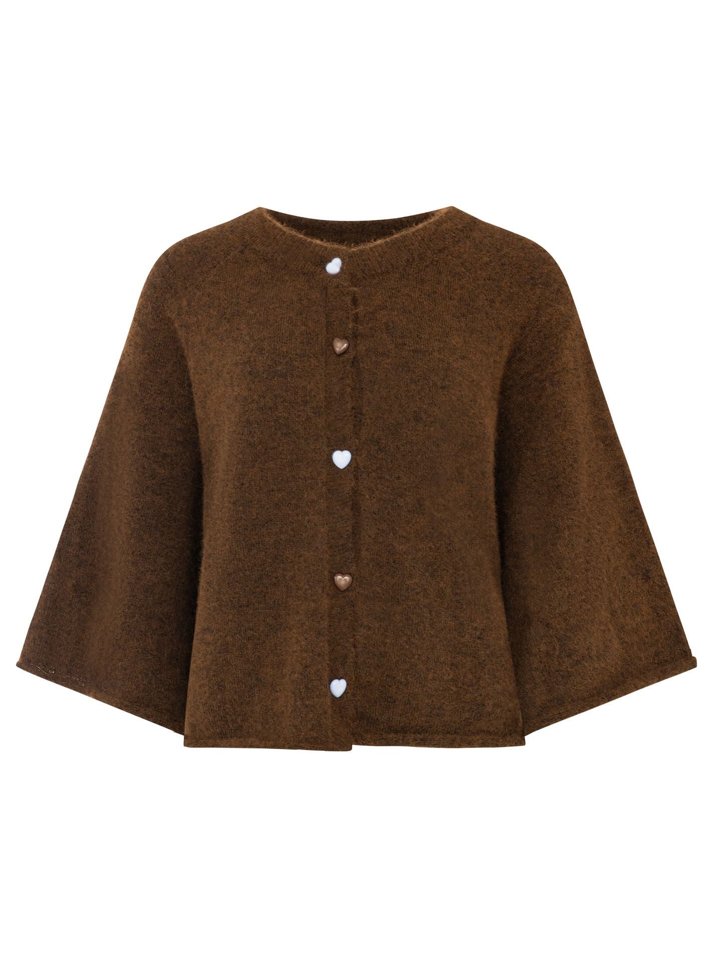 💕 Zwillingsherz Cardigan "Herz" Wollmix Braun