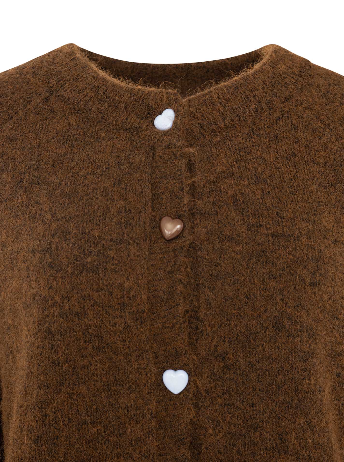 💕 Zwillingsherz Cardigan "Herz" Wollmix Braun