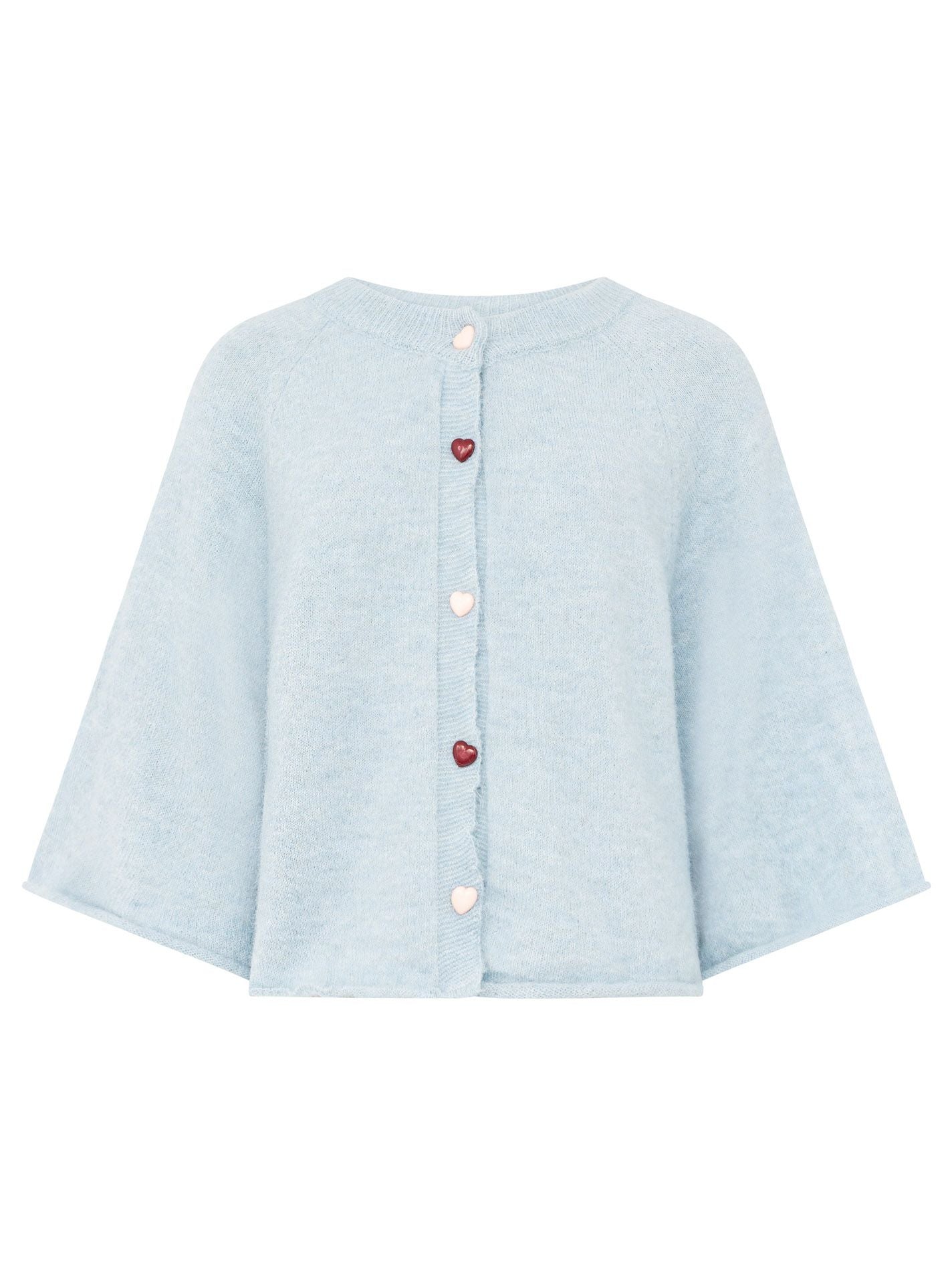💕 Zwillingsherz Cardigan "Herz" Wollmix Hellblau