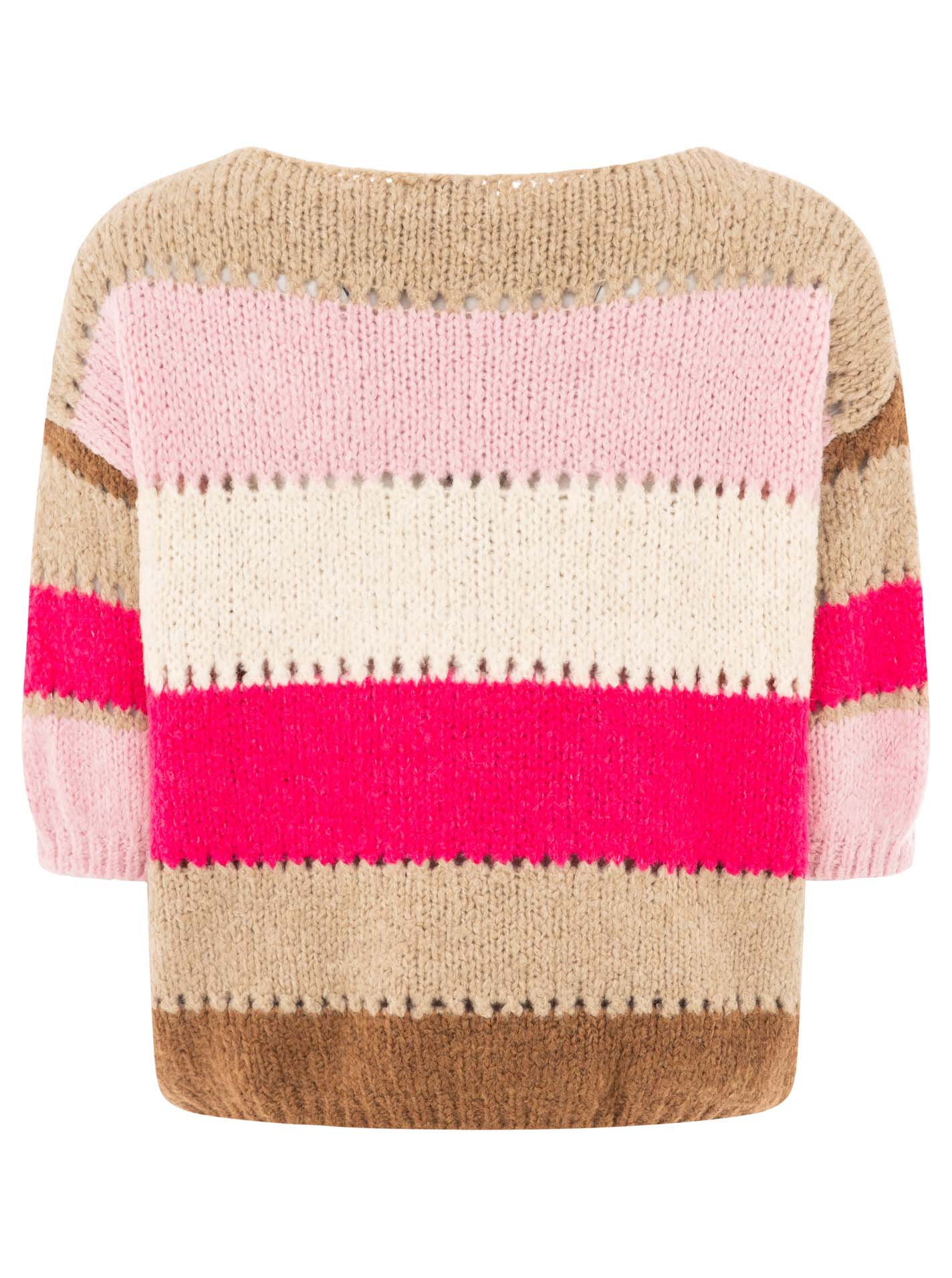 💕 Zwillingsherz Pullover Pulli "Bunte Streifen" Pink