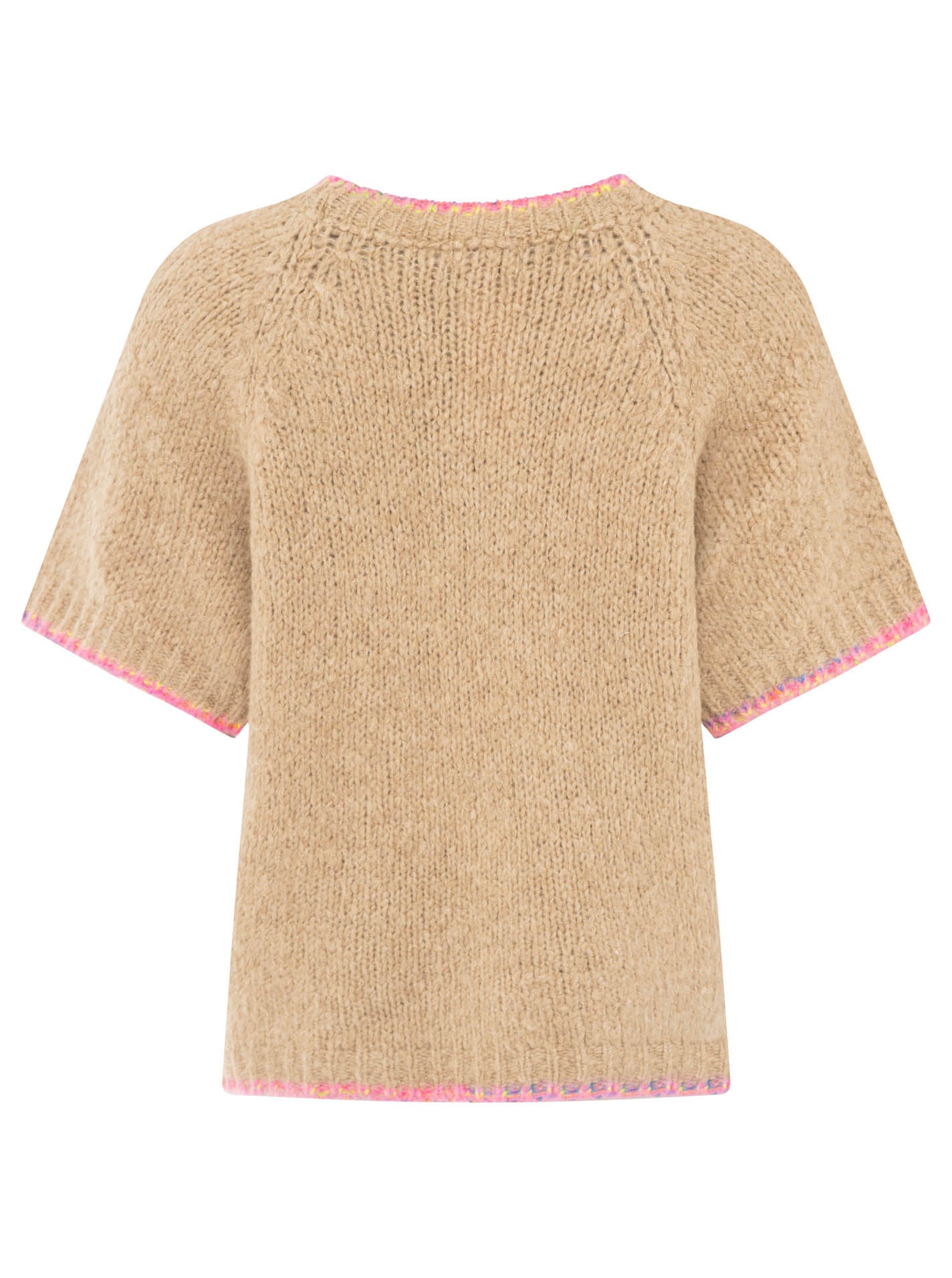💕 Zwillingsherz Pullover Pulli "Neon Kante" Beige