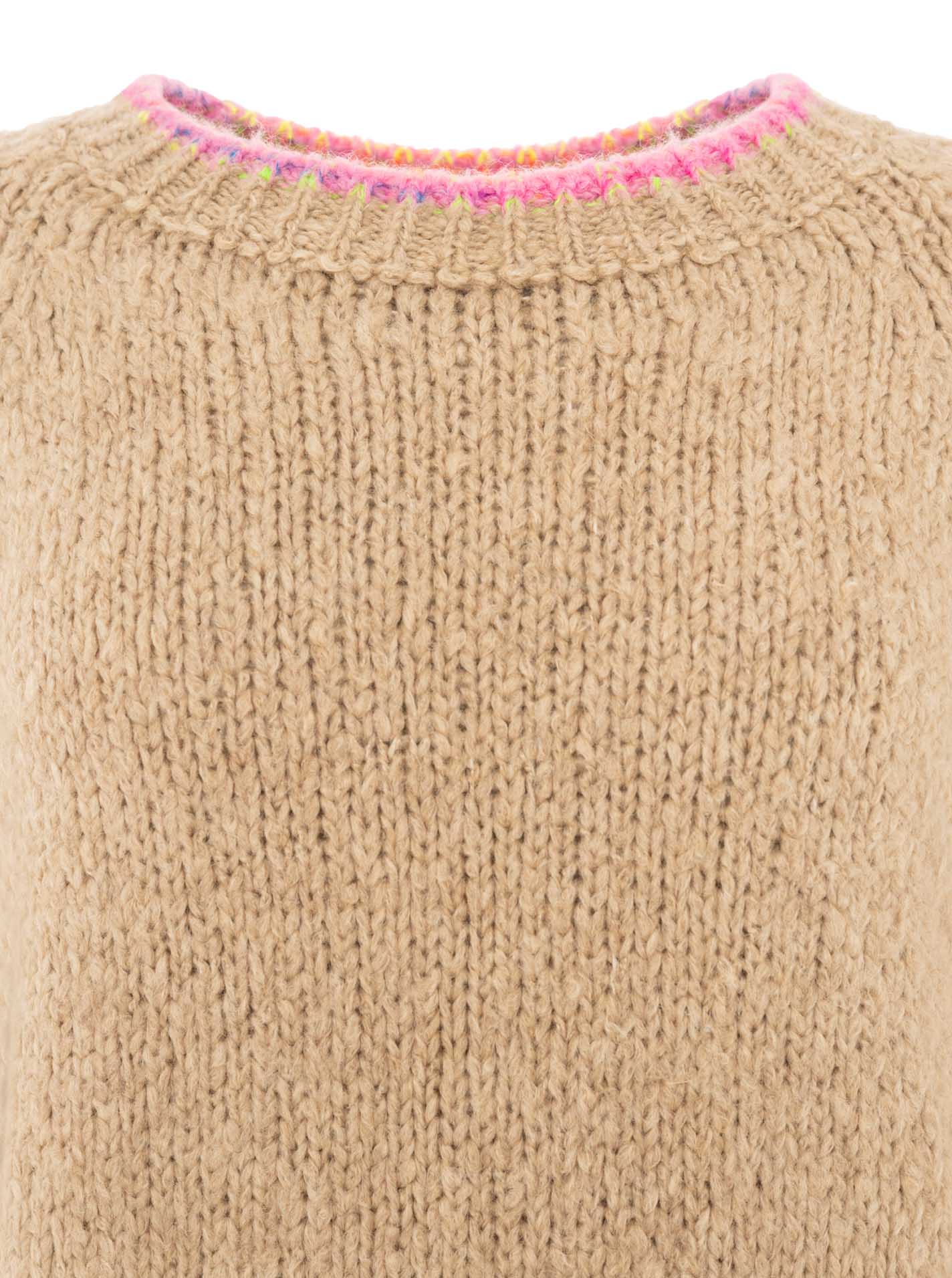 💕 Zwillingsherz Pullover Pulli "Neon Kante" Beige