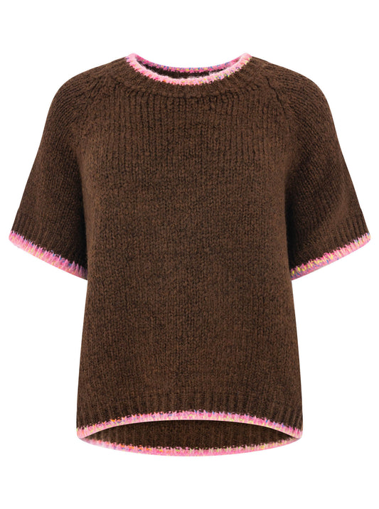 💕 Zwillingsherz Pullover Pulli "Neon Kante" Braun