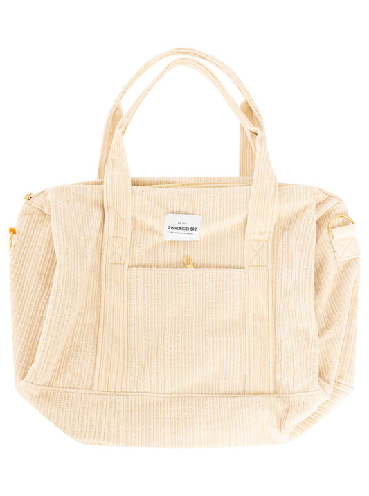 💕 Zwillingsherz XXL Weekender Cord "Uni" Beige
