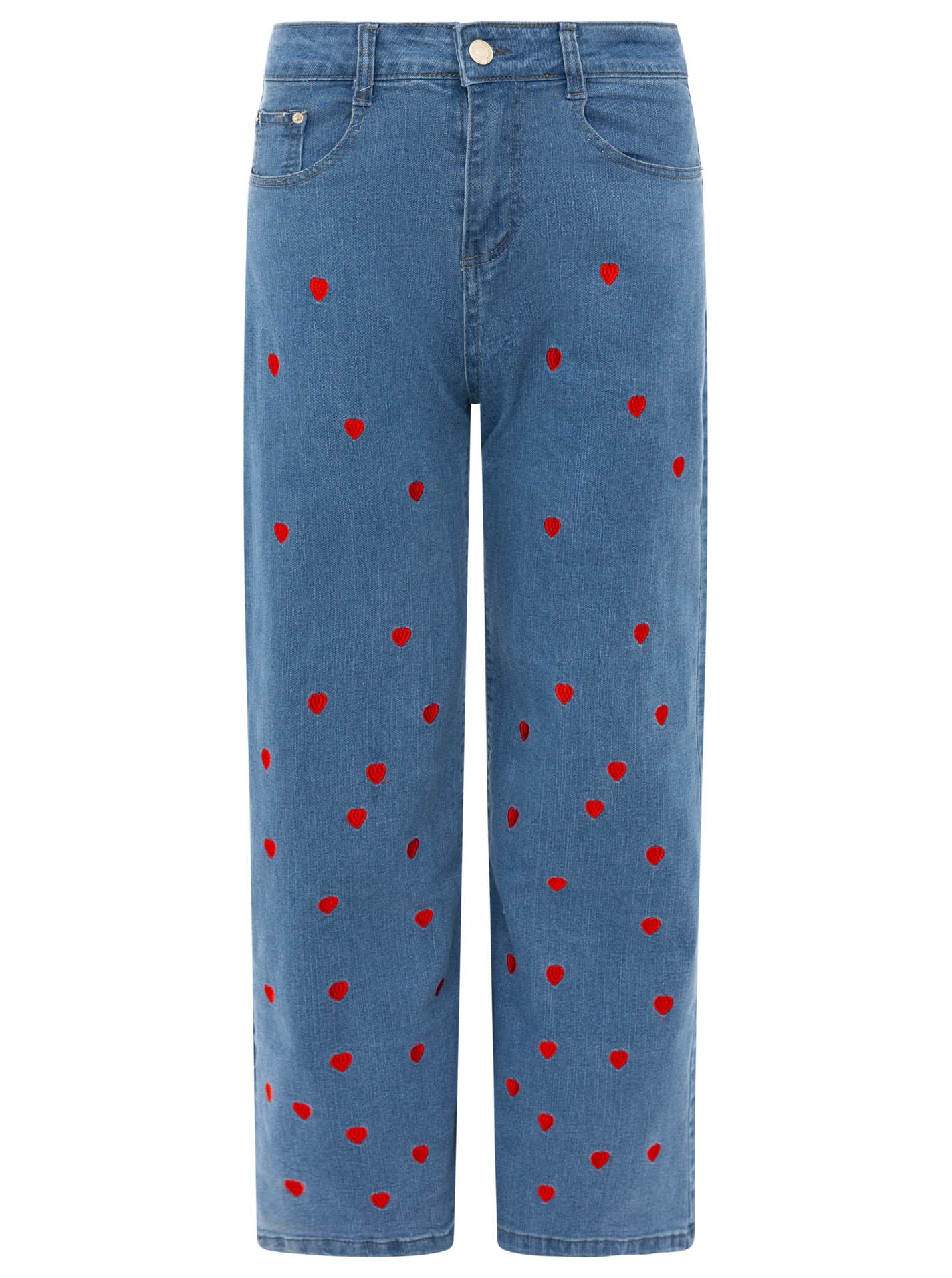 💕 Zwillingsherz Jeans "Herz" Wide Leg Hellblau