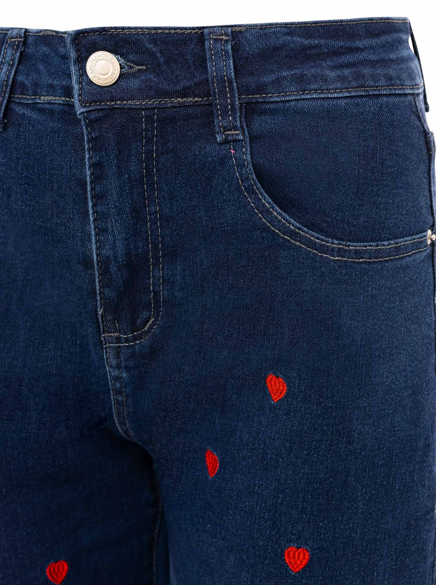 💕 Zwillingsherz Jeans "Herz" Wide Leg Mittelblau