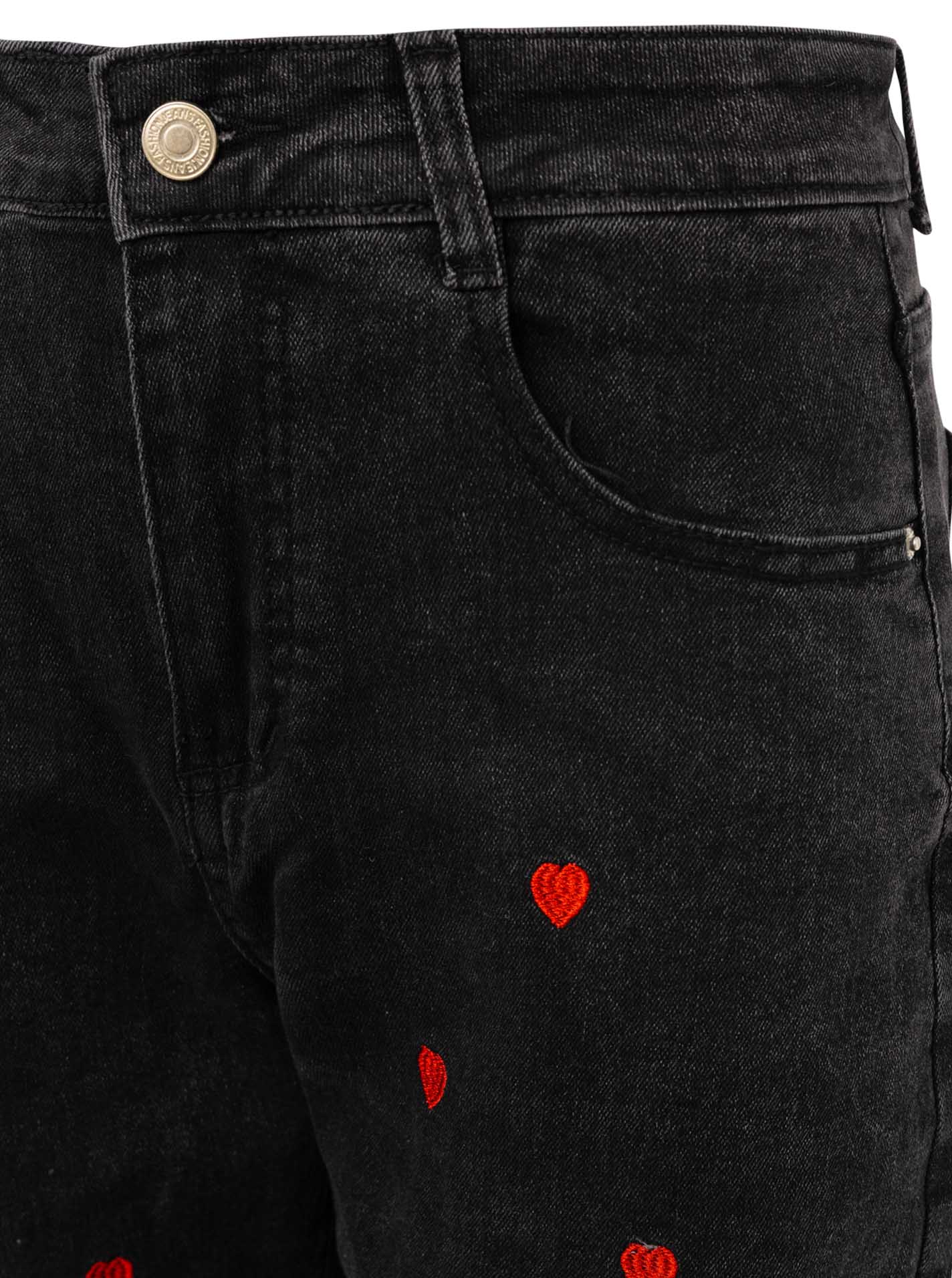 💕 Zwillingsherz Jeans "Herz" Wide Leg Schwarz