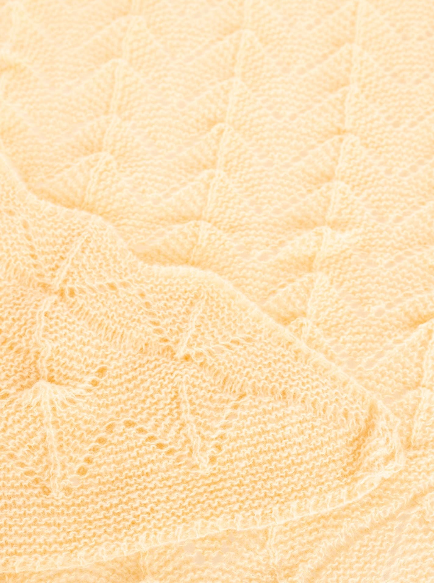 💕 Zwillingsherz Dreieckstuch "Häkelstrick" Beige