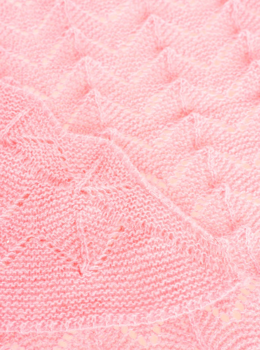 💕 Zwillingsherz Dreieckstuch "Häkelstrick" Rosa