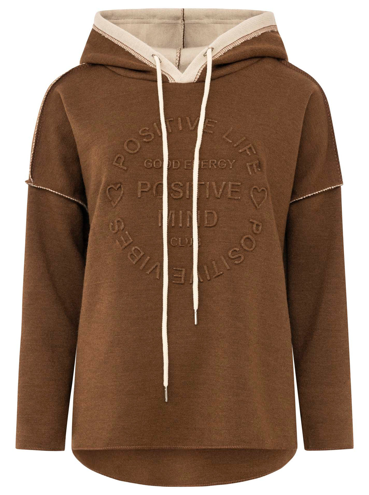 💕 Zwillingsherz Hoodie Double Face "Positive Mind" Stempeldruck