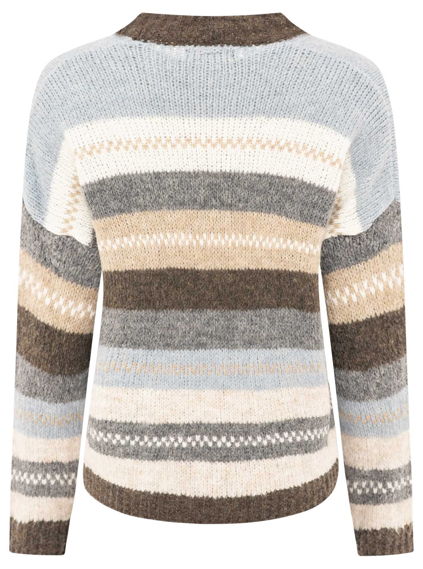 💕 Zwillingsherz Cardigan Strickjacke "Stripes" Braun