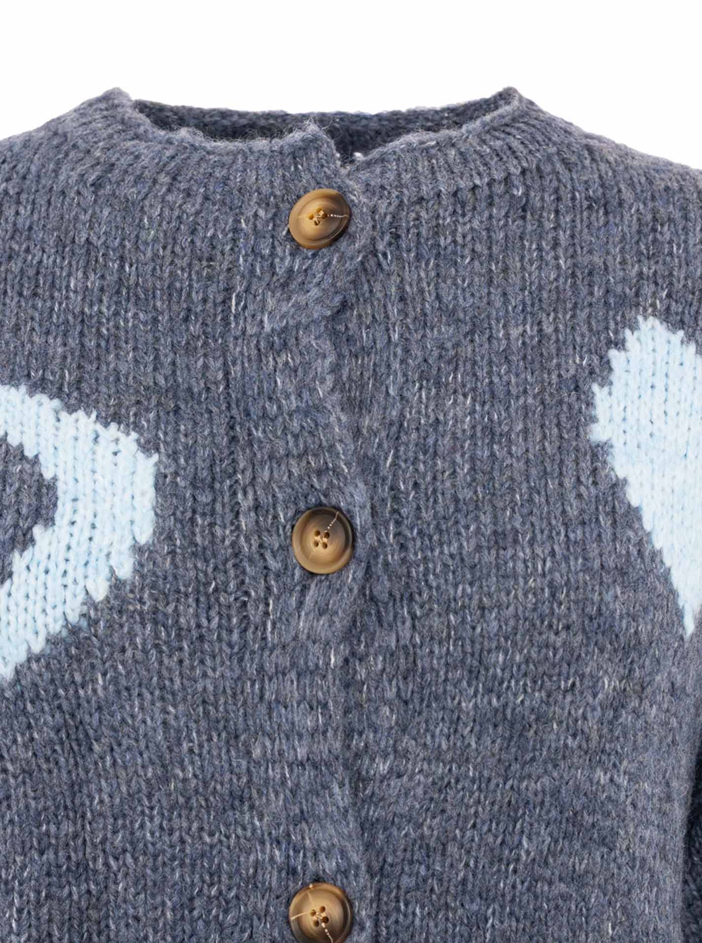 💕 Zwillingsherz Cardigan Strickjacke "Hearts" Jeansblau