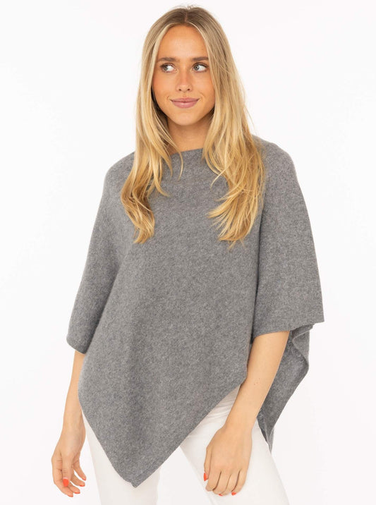 💕 Zwillingsherz Poncho Cape 100 % Kaschmir Cashmere Mittelgrau