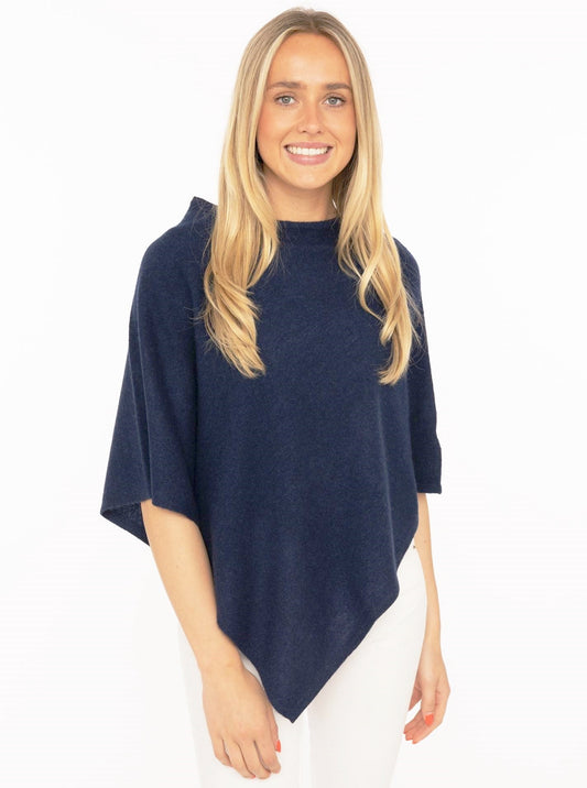 💕 Zwillingsherz Poncho Cape 100 % Kaschmir Cashmere Navy