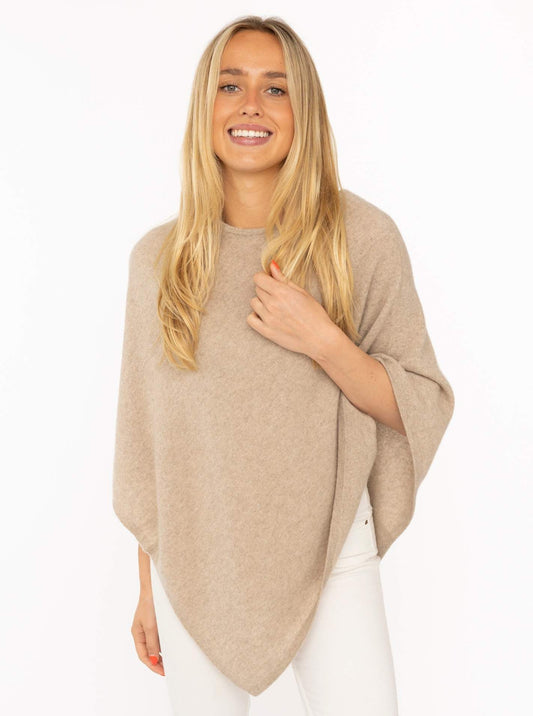 💕 Zwillingsherz Poncho Cape 100 % Kaschmir Cashmere Mittelbeige