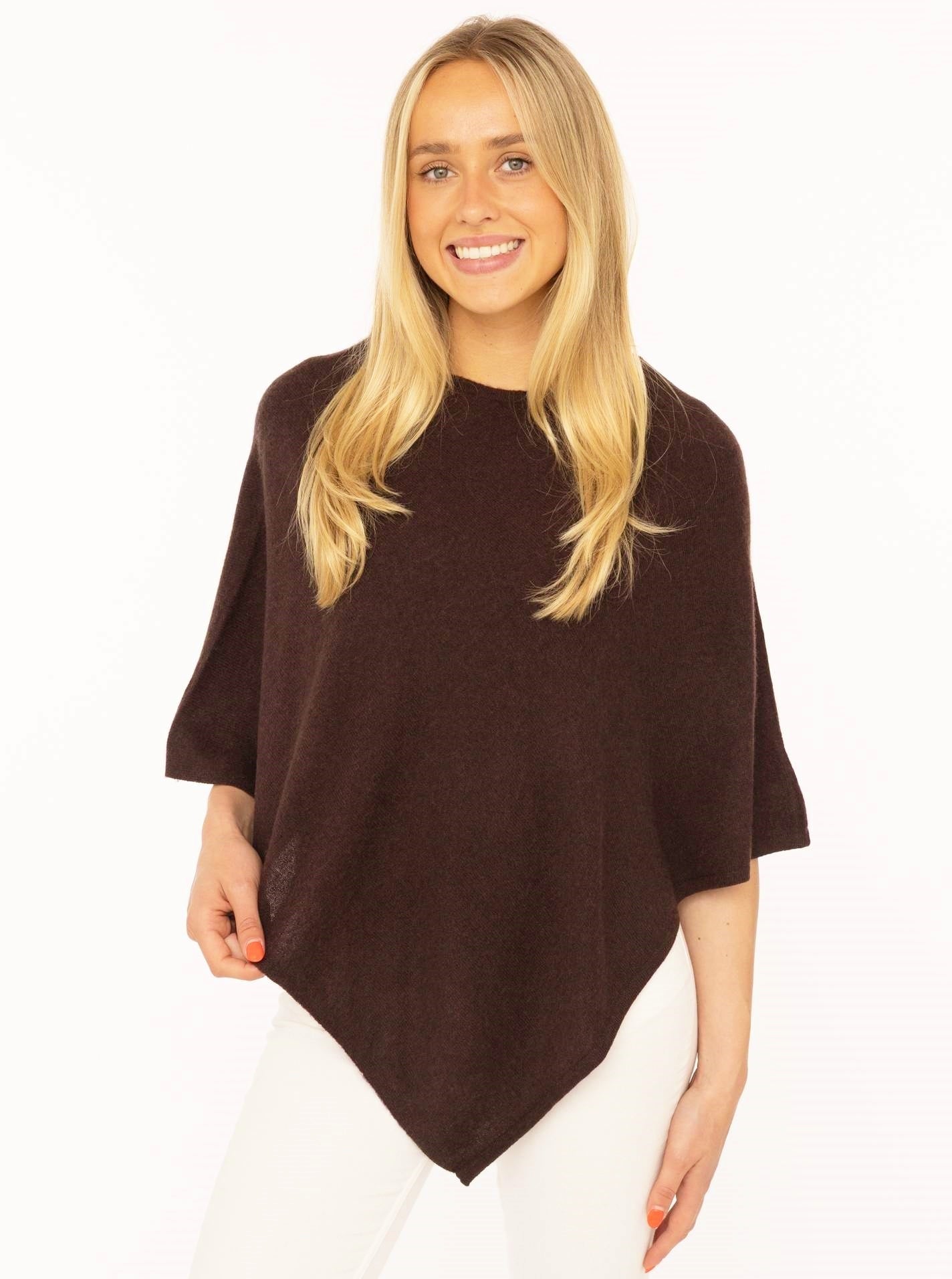 💕 Zwillingsherz Poncho Cape 100 % Kaschmir Cashmere Braun