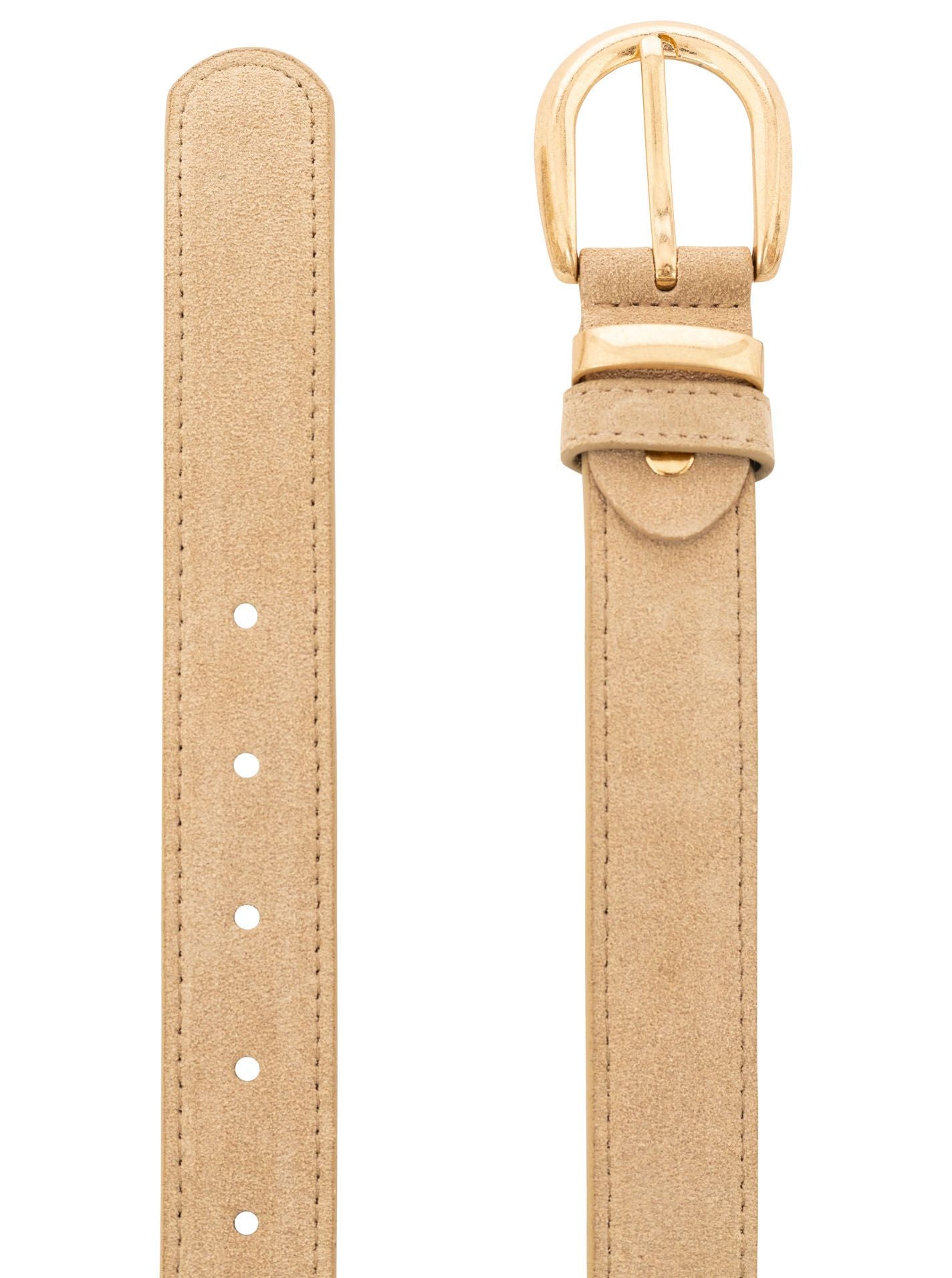 Gürtel "Uni" 100 % Leder Beige