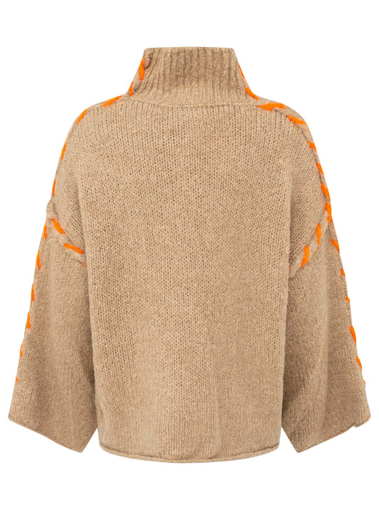💕 Zwillingsherz Pullover Pulli "Stitch" Beige