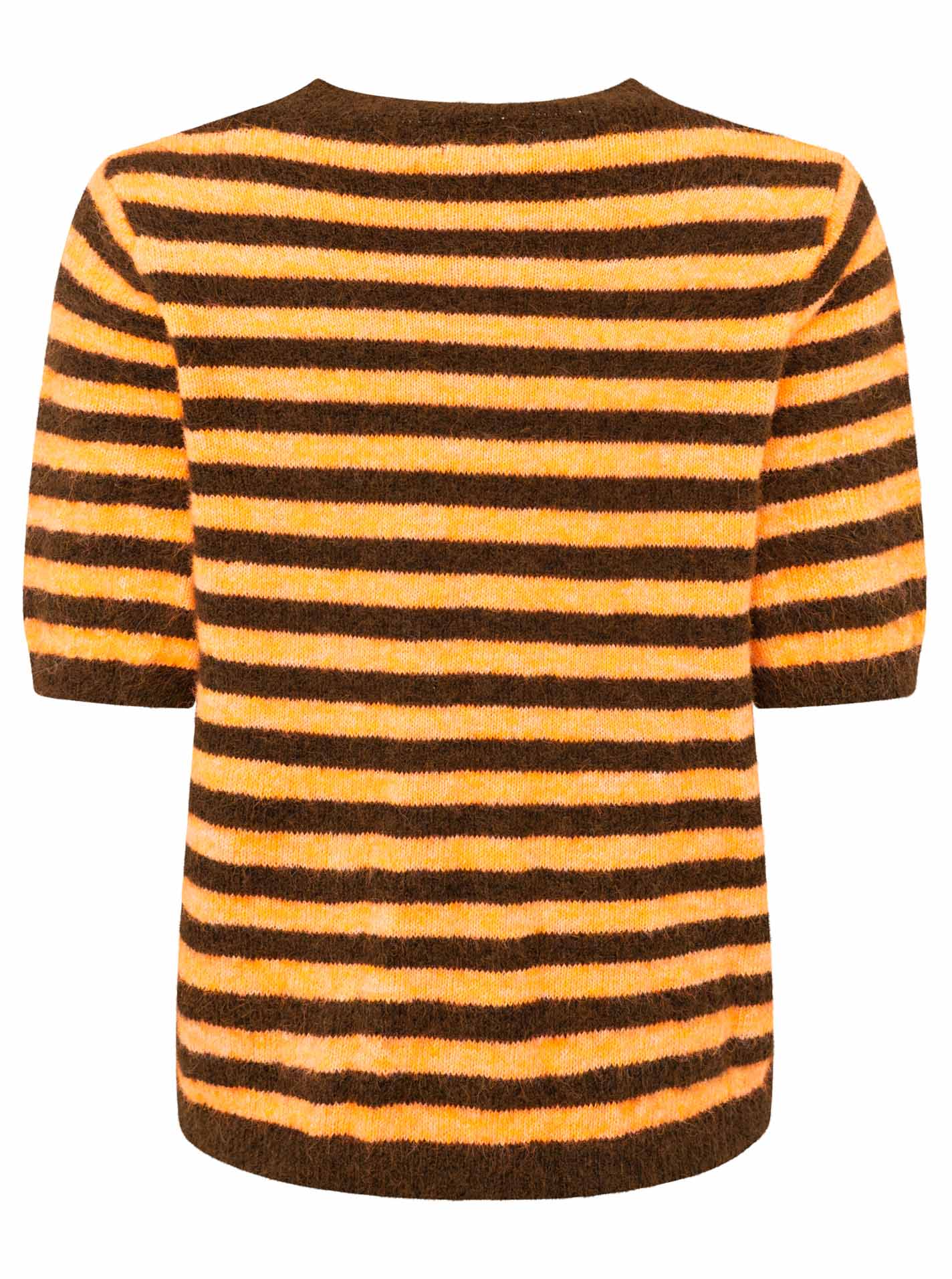 💕 Zwillingsherz Pullover Pulli "Stripes & Heart" Kurzarm Orange