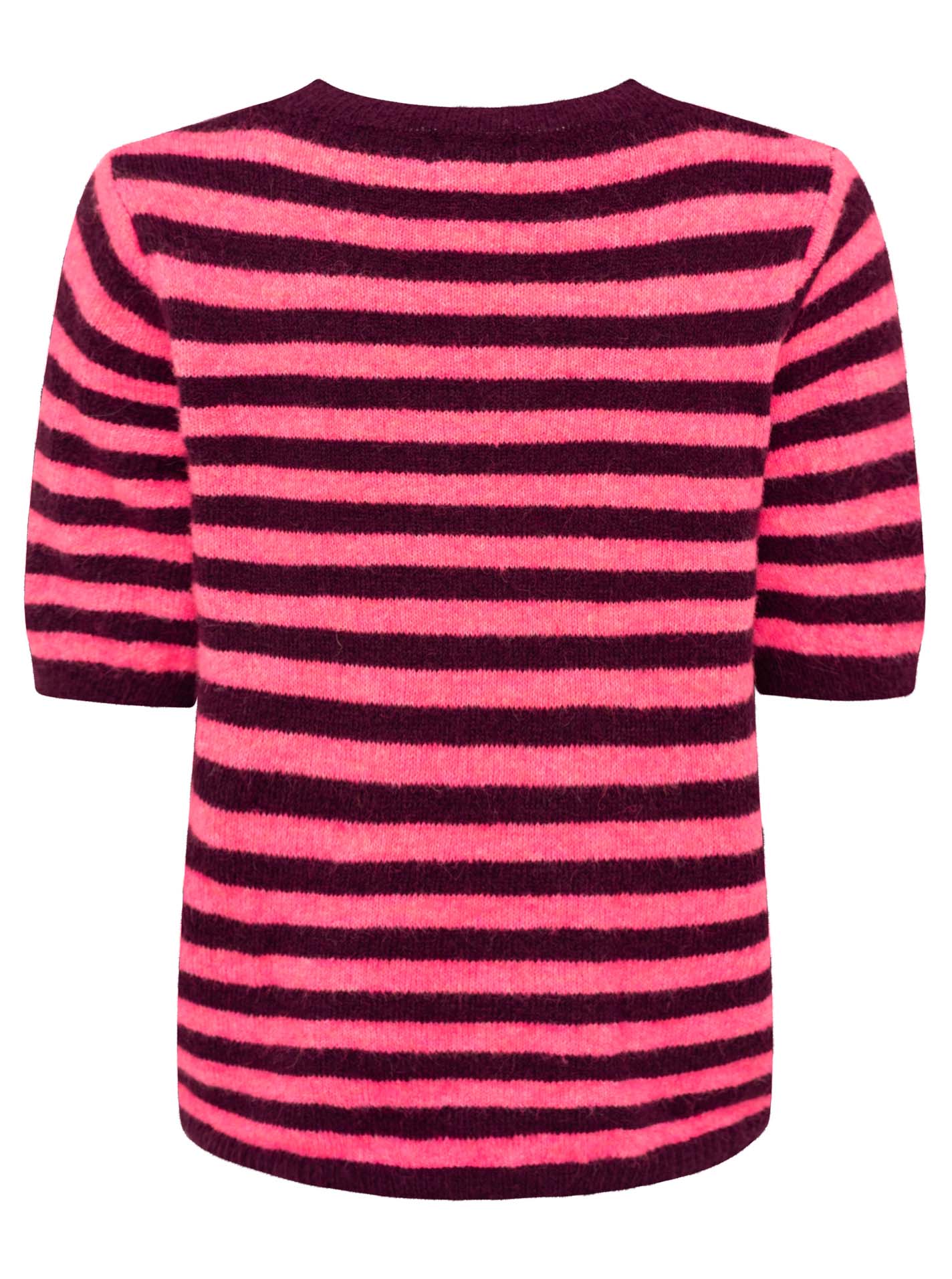 💕 Zwillingsherz Pullover Pulli "Stripes & Heart" Kurzarm Pink