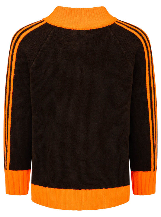 💕 Zwillingsherz Zipper Jacke "Ärmel Stripes" Orange