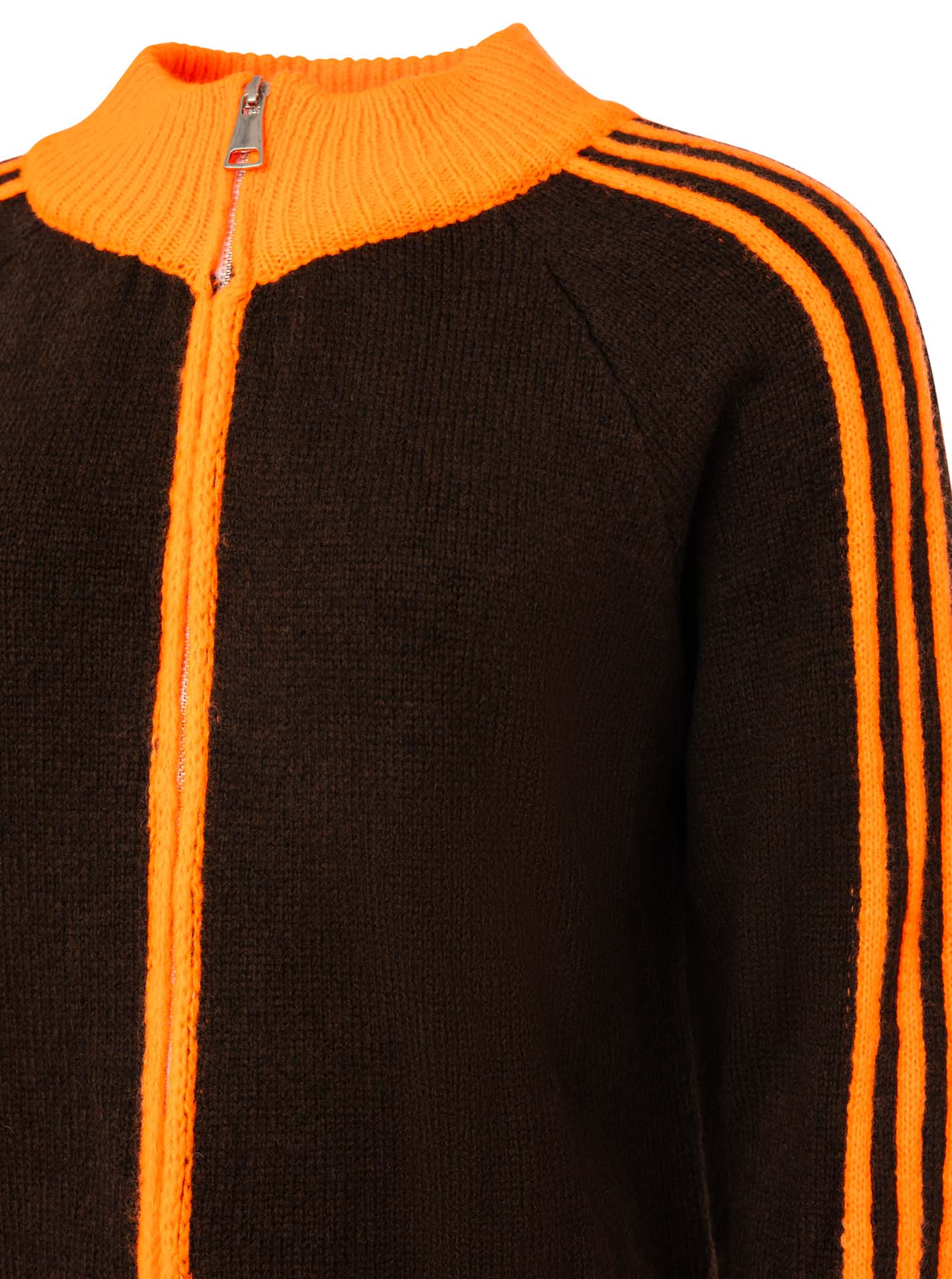 💕 Zwillingsherz Zipper Jacke "Ärmel Stripes" Orange