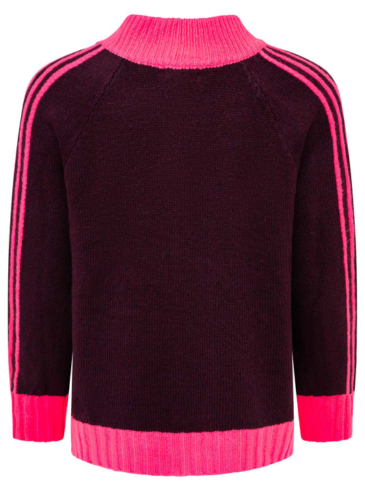 💕 Zwillingsherz Zipper Jacke "Ärmel Stripes" Pink