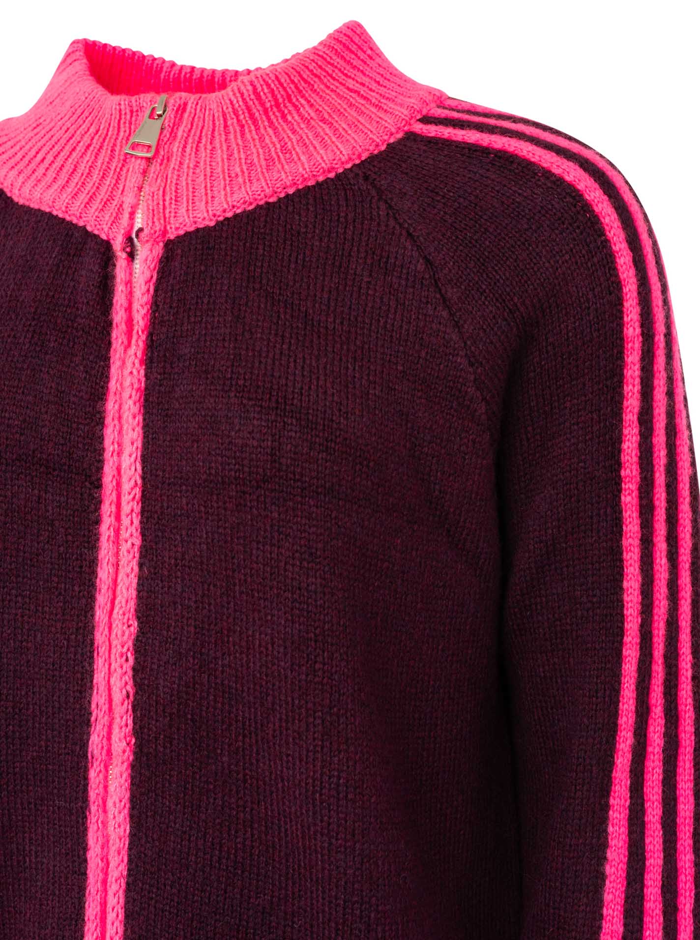 💕 Zwillingsherz Zipper Jacke "Ärmel Stripes" Pink