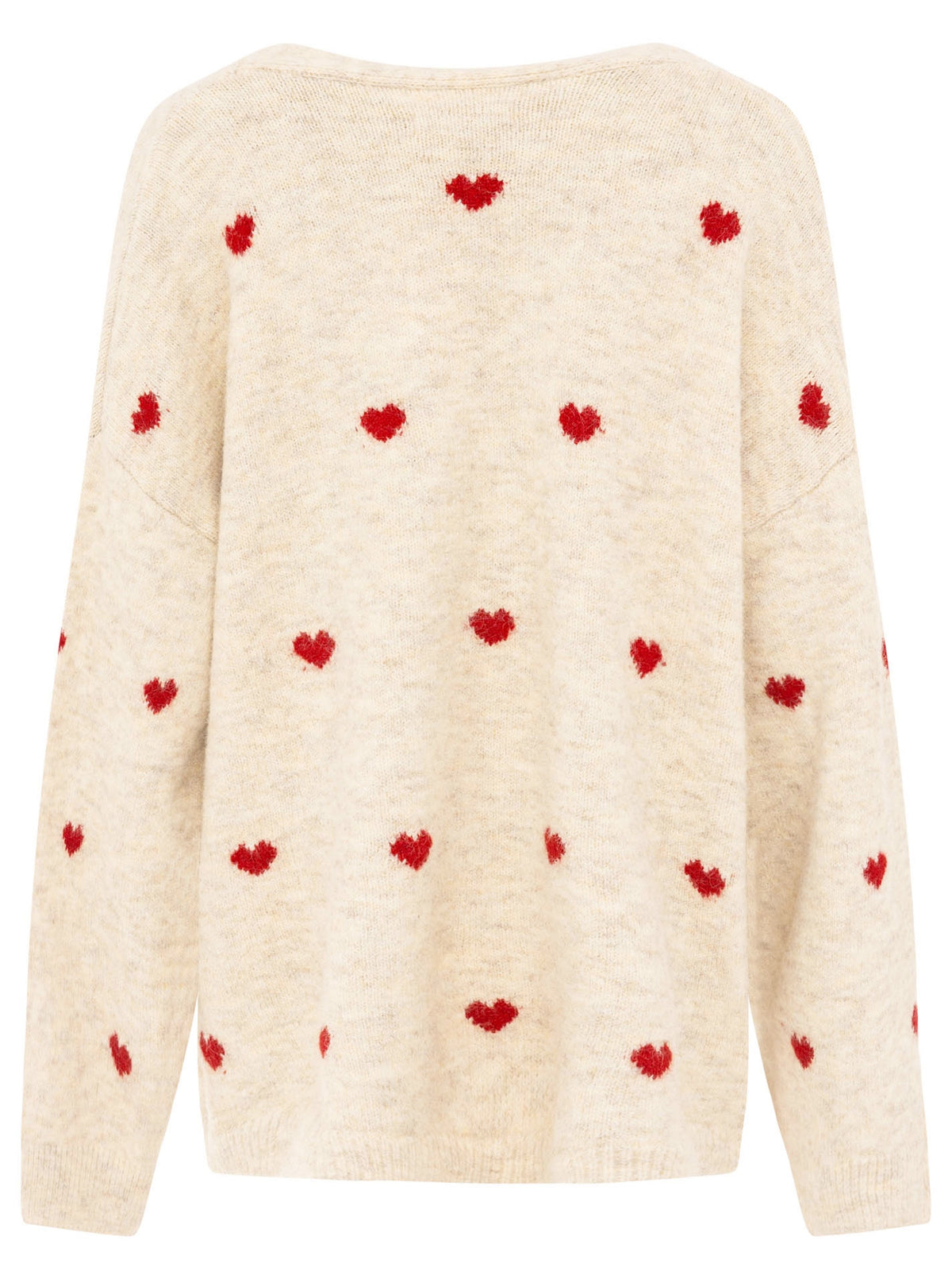 💕 Zwillingsherz Cardigan Strickjacke "Herzen" Oversize Beige
