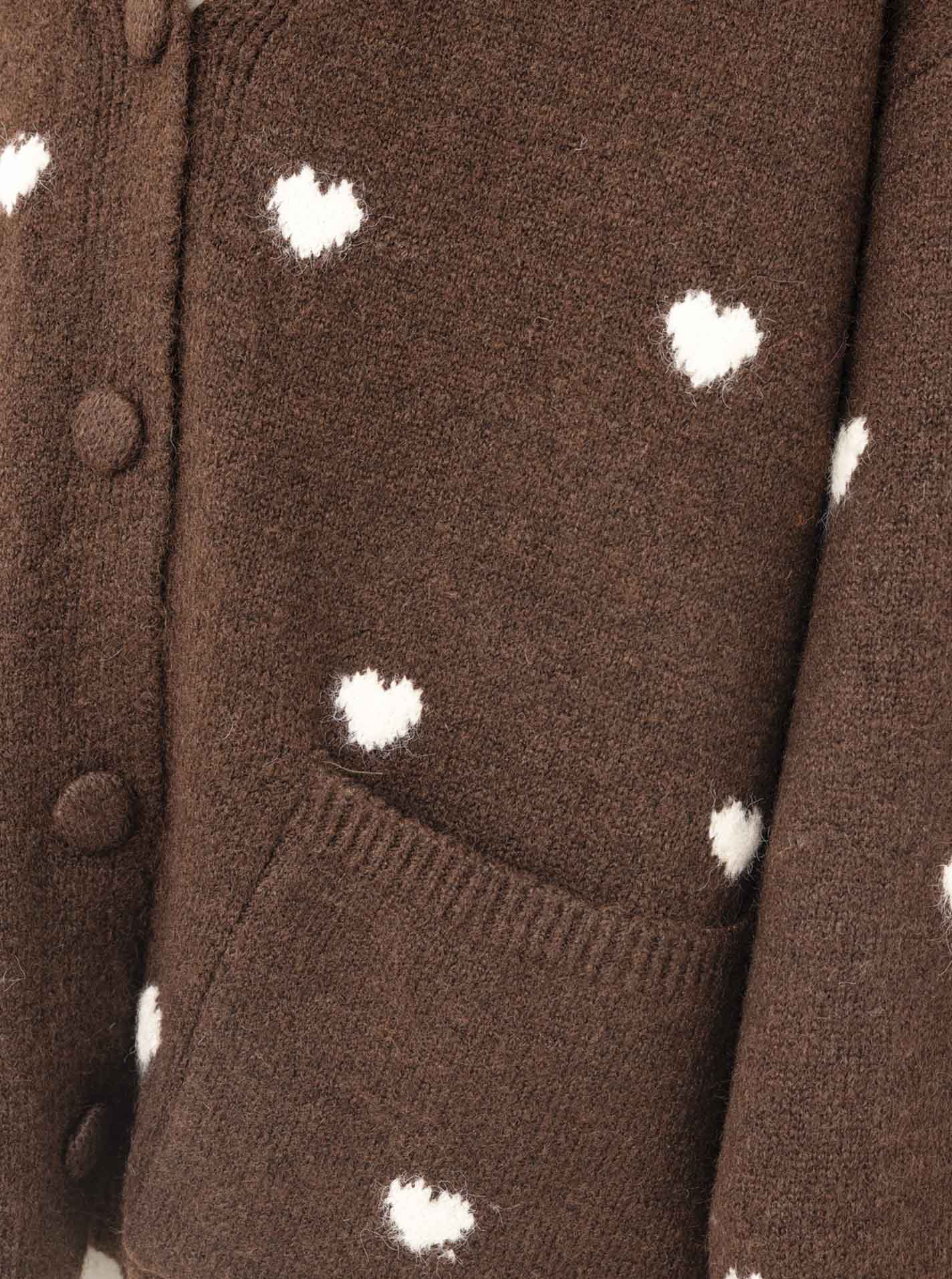 💕 Zwillingsherz Cardigan Strickjacke "Herzen" Oversize Braun