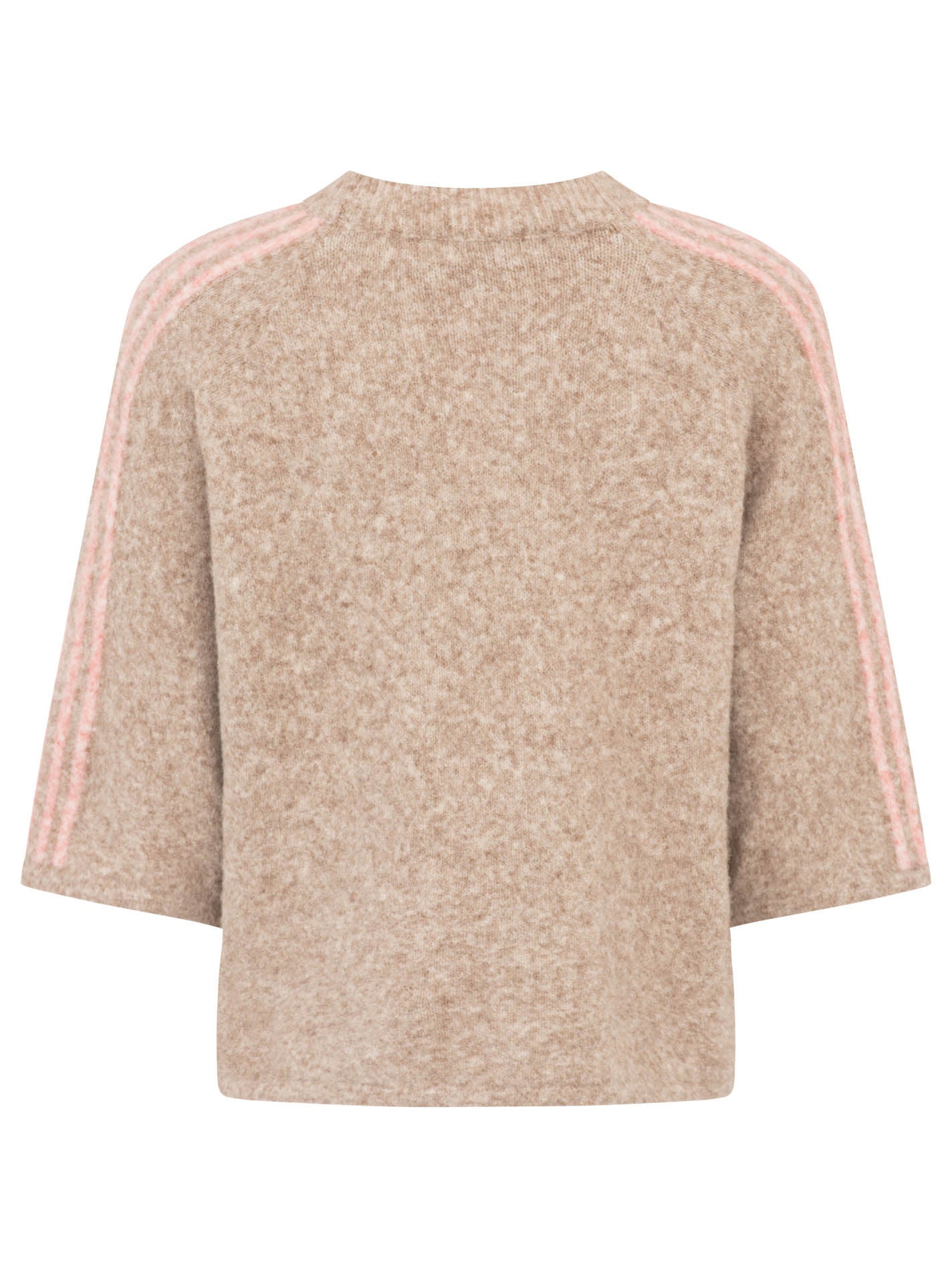 💕 Zwillingsherz Halbarm Pullover Pulli "Stripes" Beige