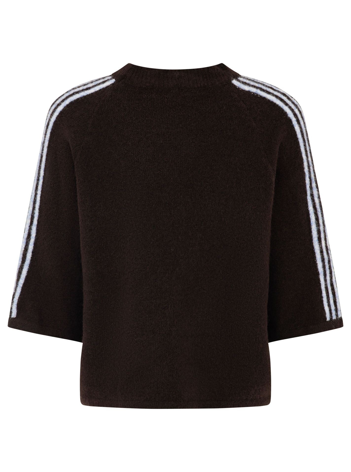 💕 Zwillingsherz Halbarm Pullover Pulli "Stripes" Braun
