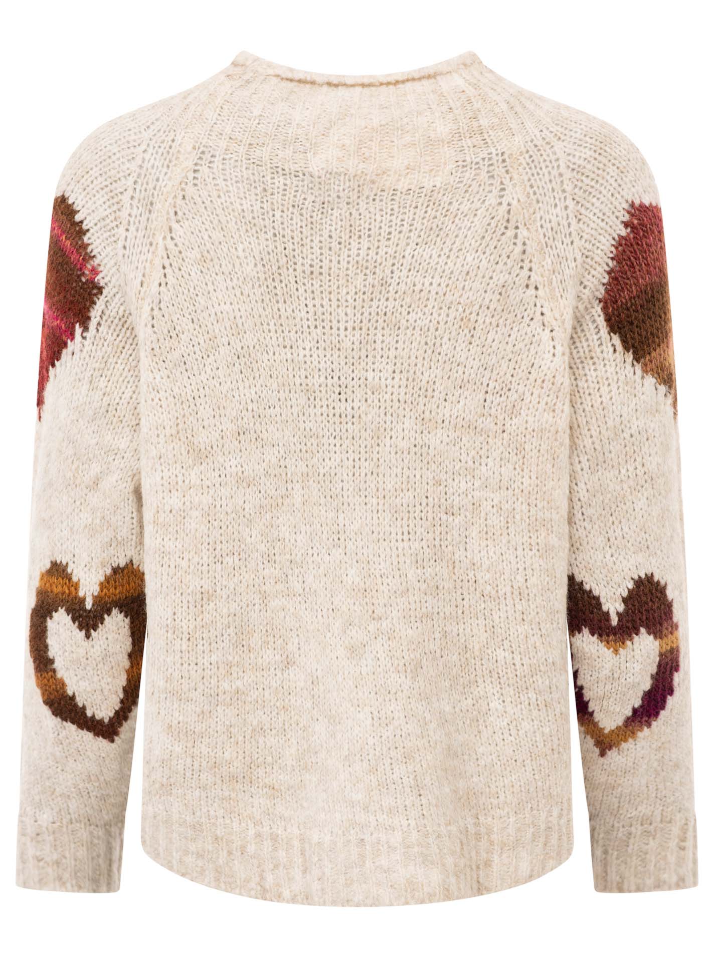 💕 Zwillingsherz Pullover Pulli "Herbst Herzen" Hellbeige