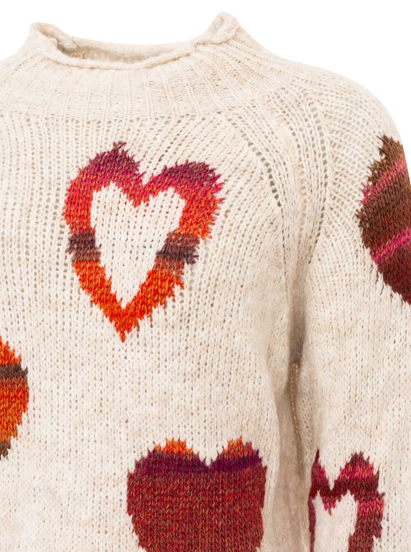 💕 Zwillingsherz Pullover Pulli "Herbst Herzen" Hellbeige