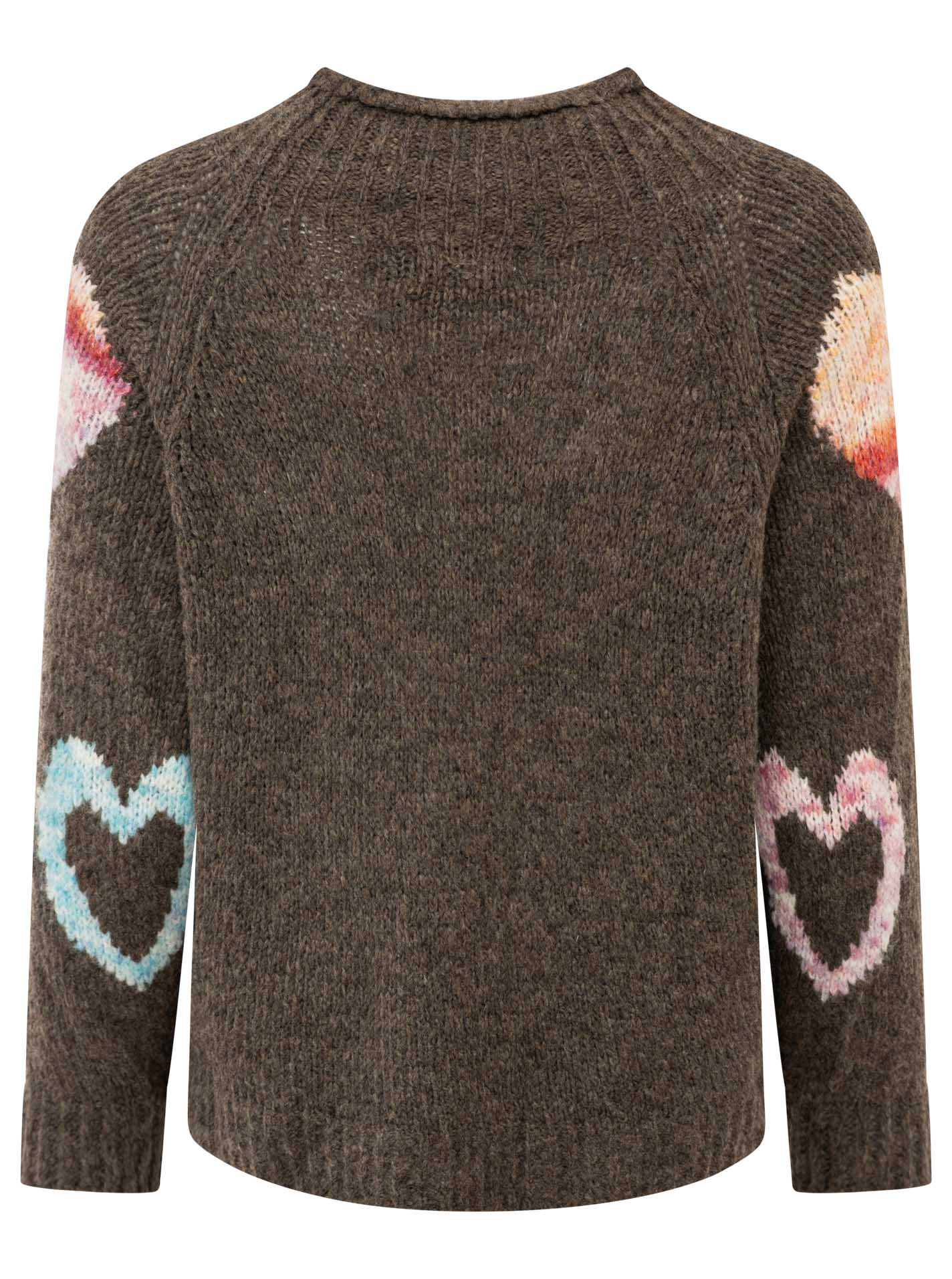 💕 Zwillingsherz Pullover Pulli "Herbst Herzen" Taupe