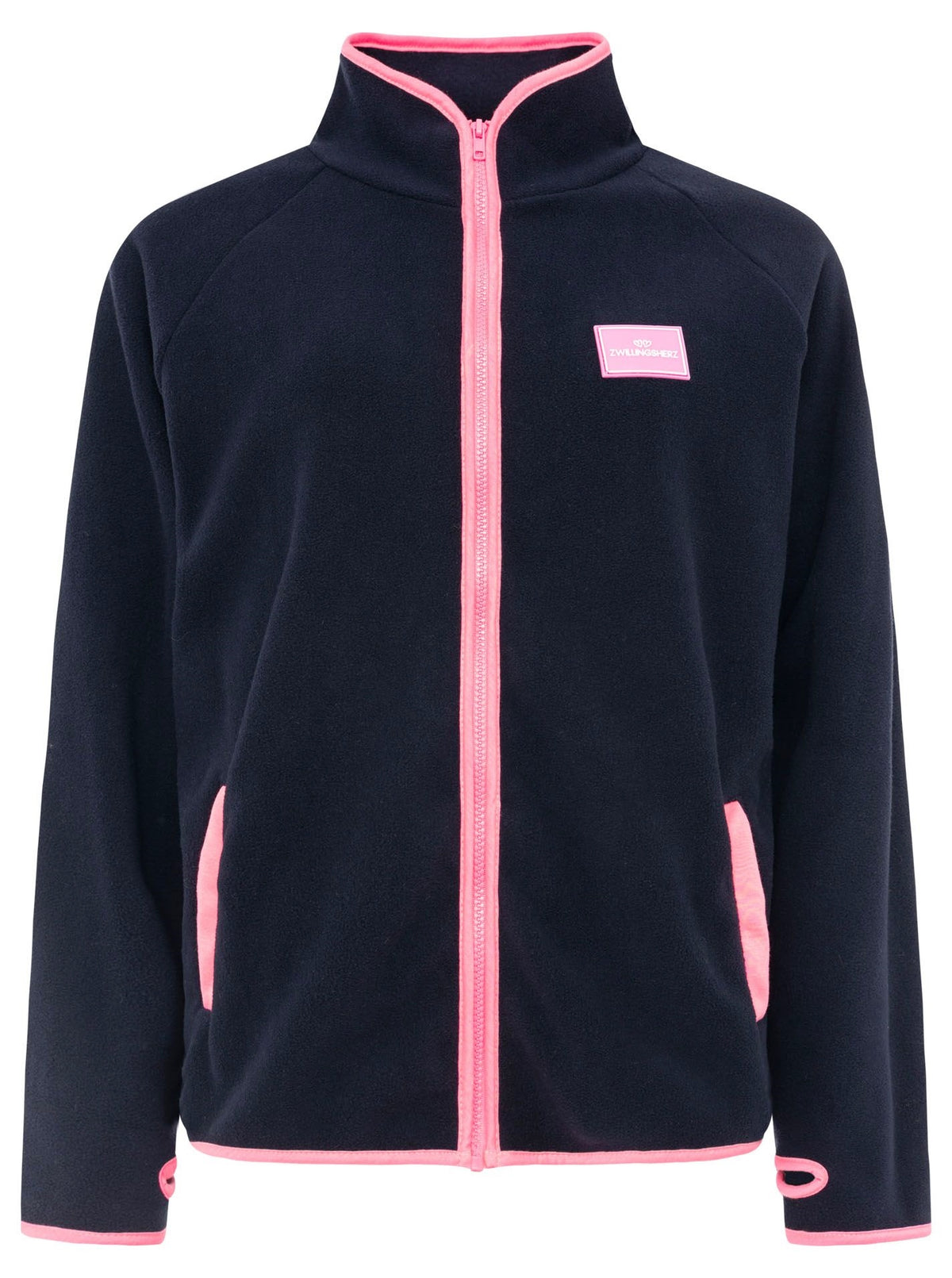 💕 Zwillingsherz Fleecejacke "Neon Details" Marine