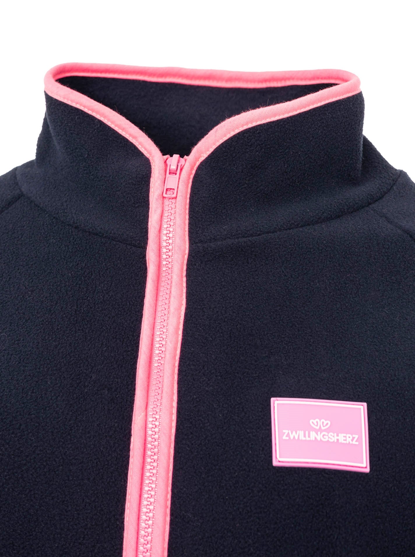 💕 Zwillingsherz Fleecejacke "Neon Details" Marine