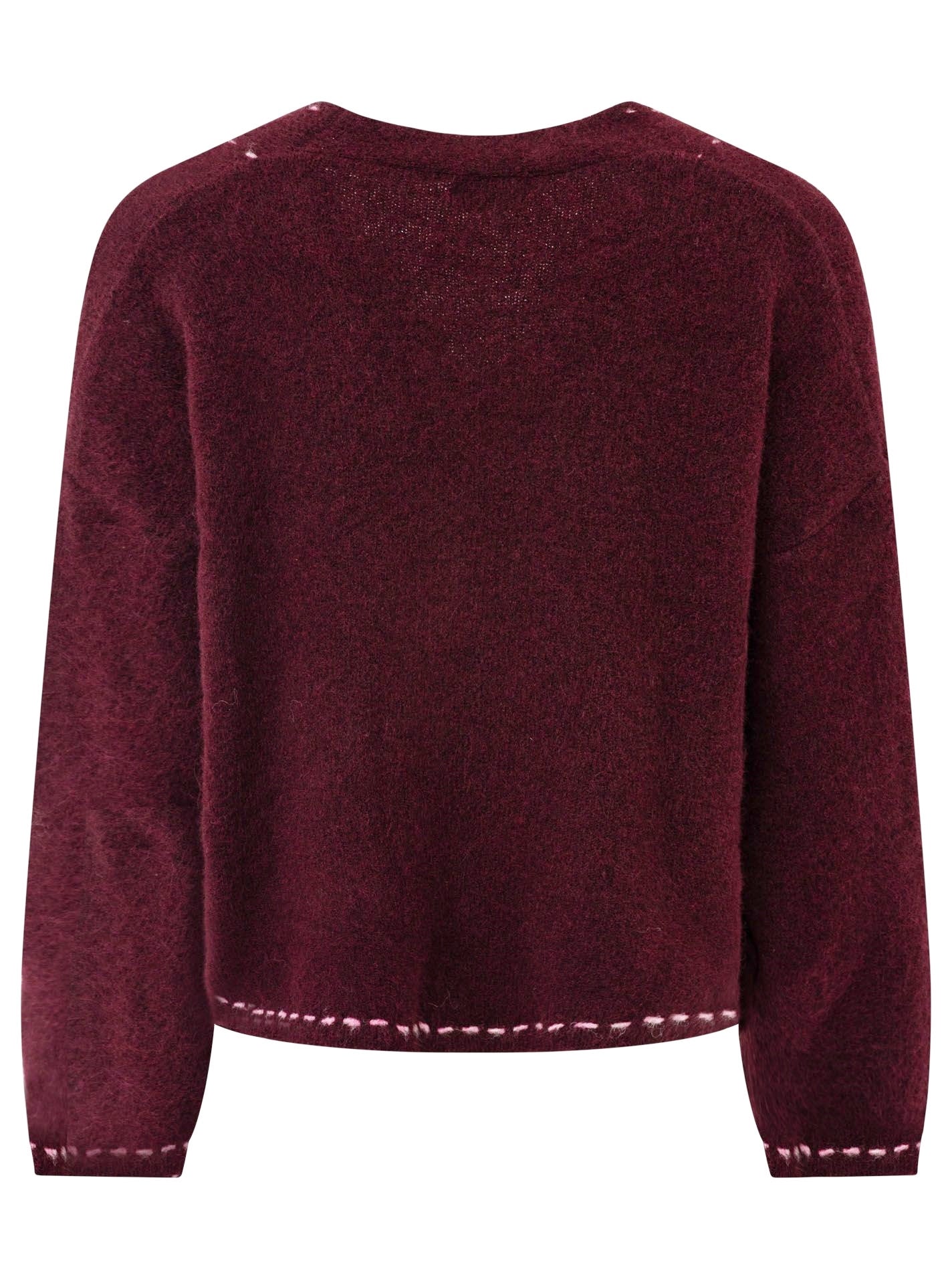 💕 Zwillingsherz Cardigan Strickjacke "Tracht" Bordeaux