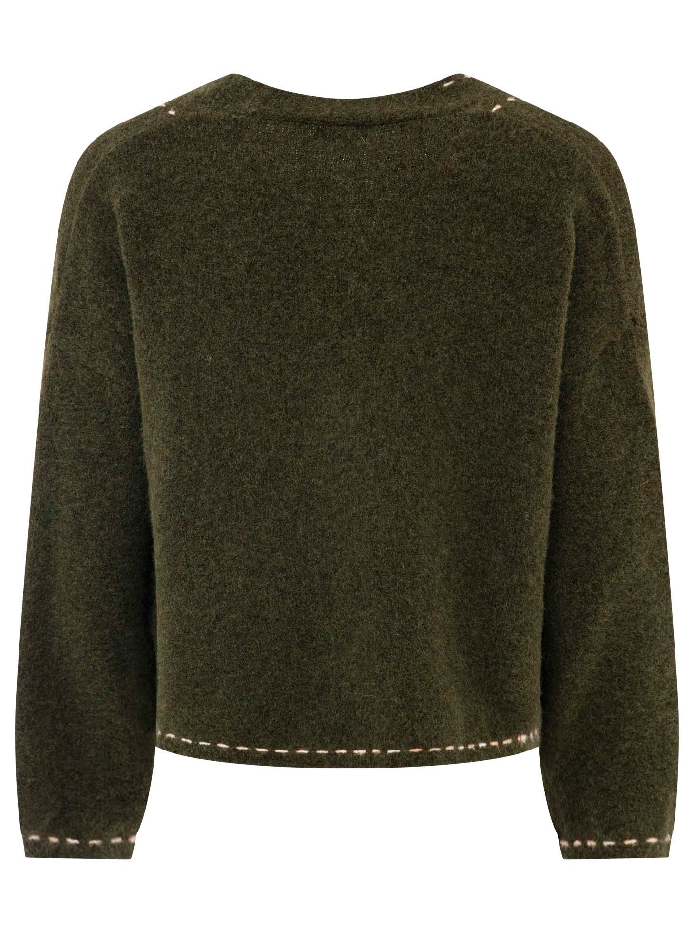 💕 Zwillingsherz Cardigan Strickjacke "Tracht" Olive