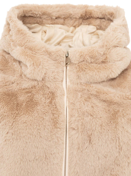 💕 Zwillingsherz Weste "Hood" Fellweste Beige
