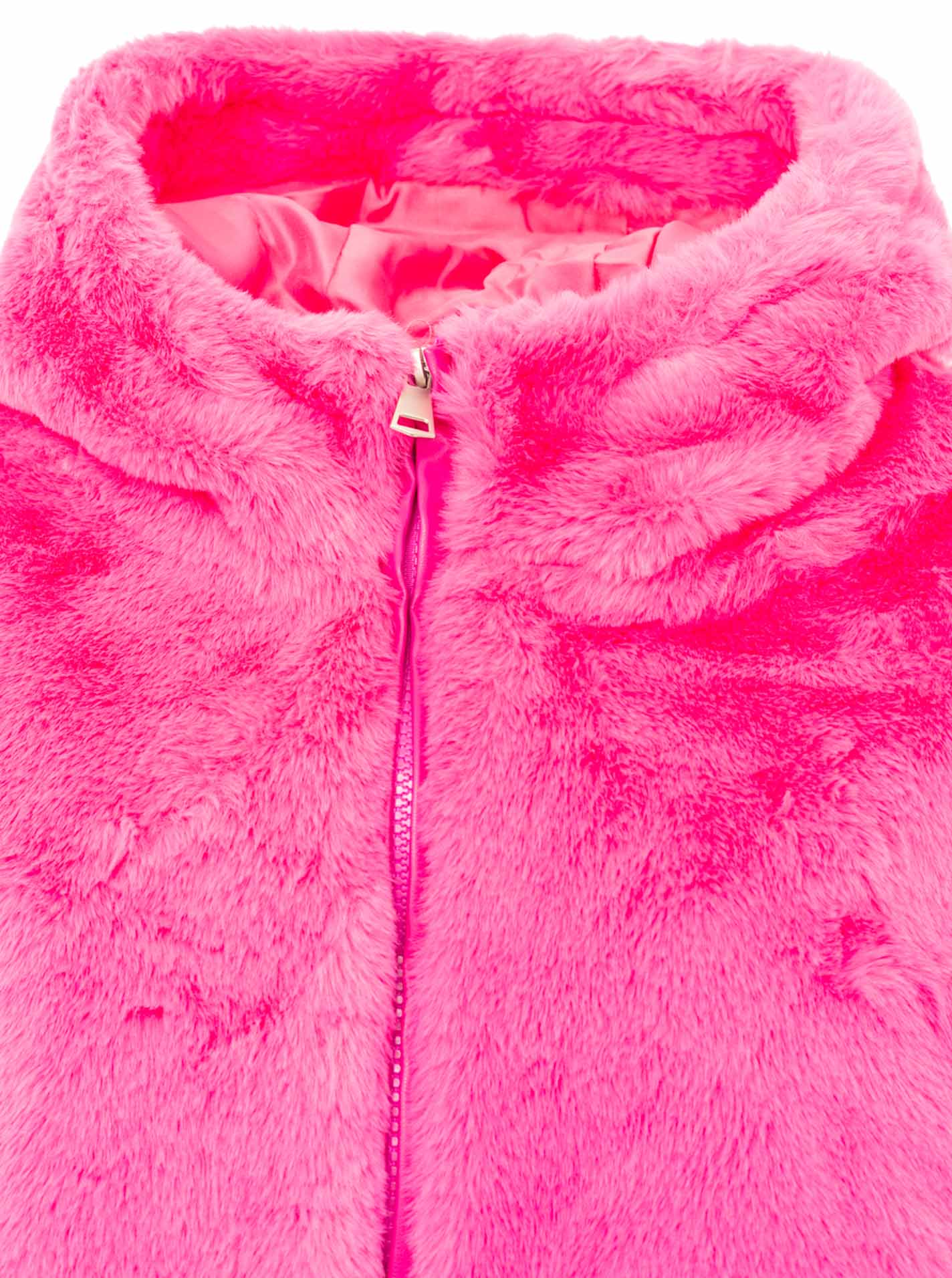 💕 Zwillingsherz Weste "Hood" Fellweste Neonpink