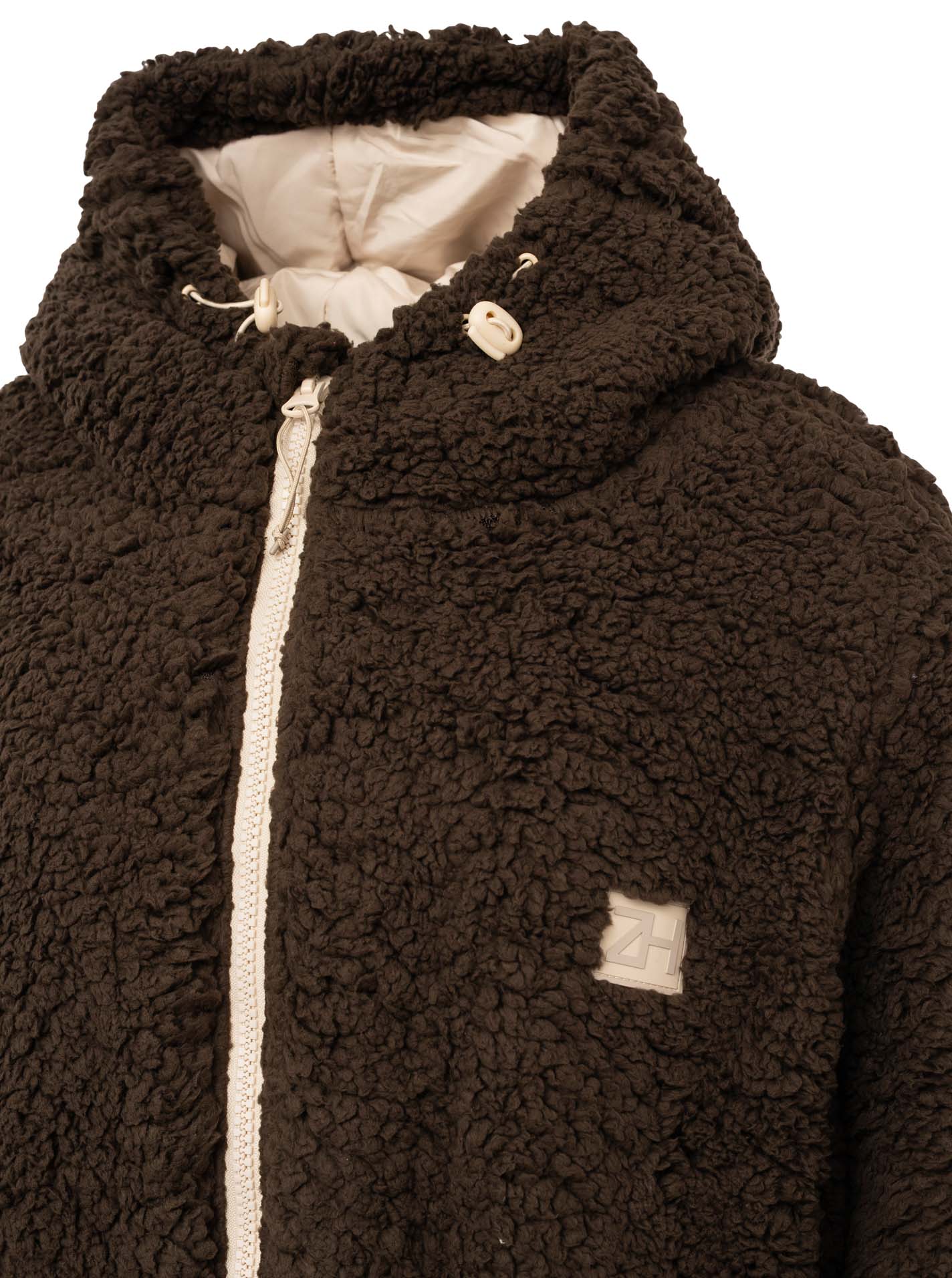 💕 Zwillingsherz Oversize Windjacke Inside Out "Teddy" Dunkelbraun