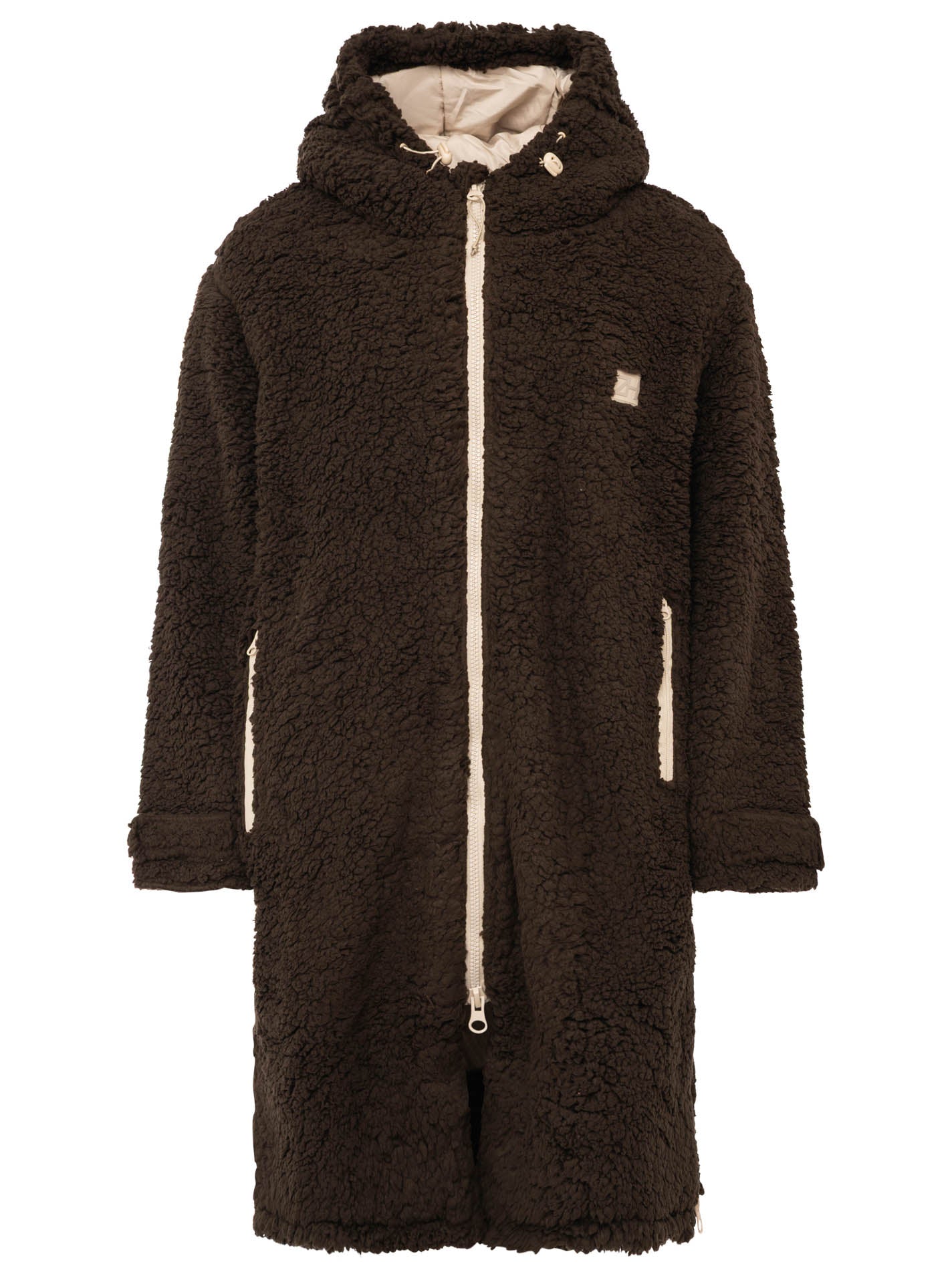 💕 Zwillingsherz Oversize Windjacke Inside Out "Teddy" Dunkelbraun