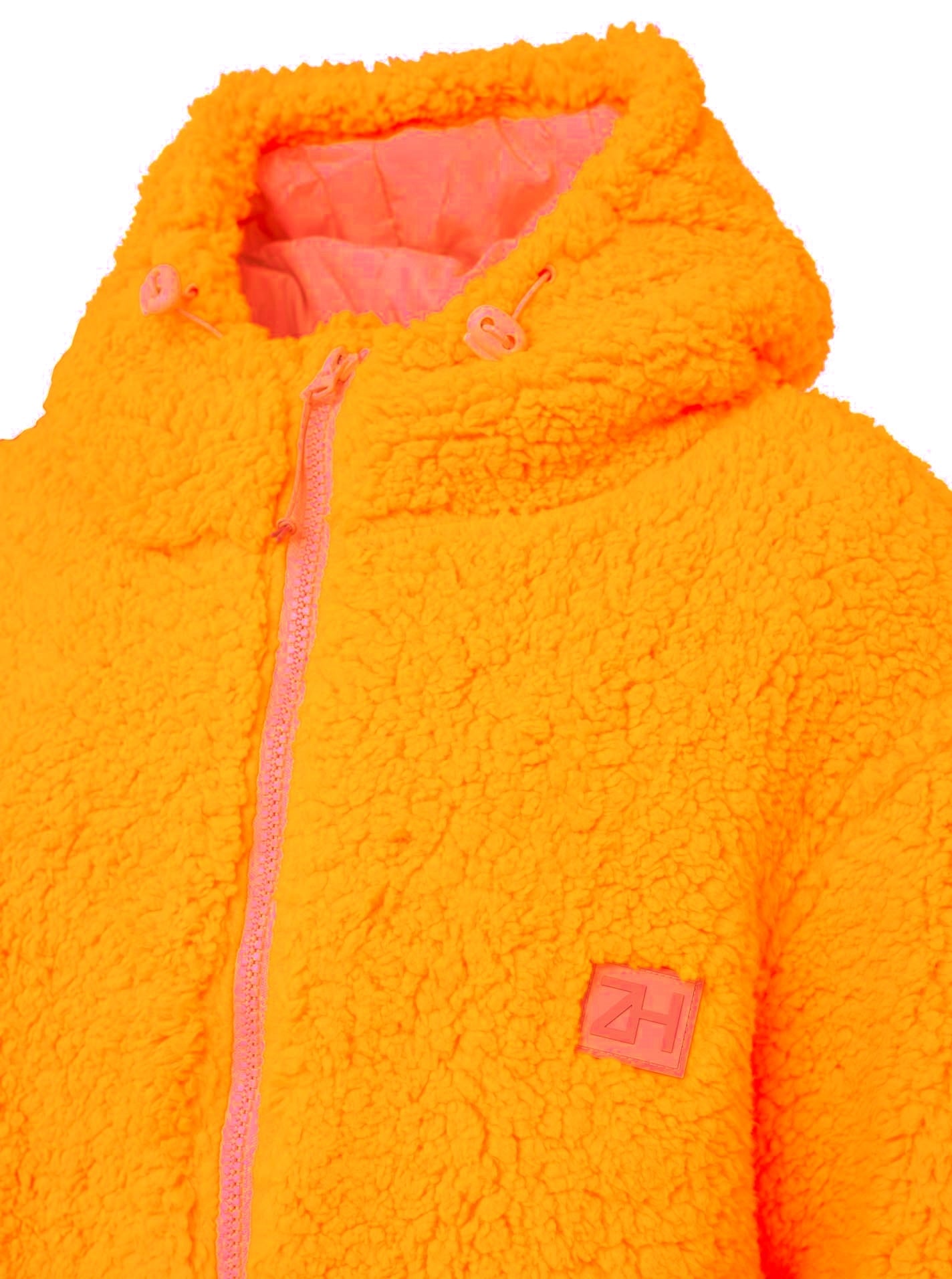 💕 Zwillingsherz Oversize Windjacke Inside Out "Teddy" Neonorange