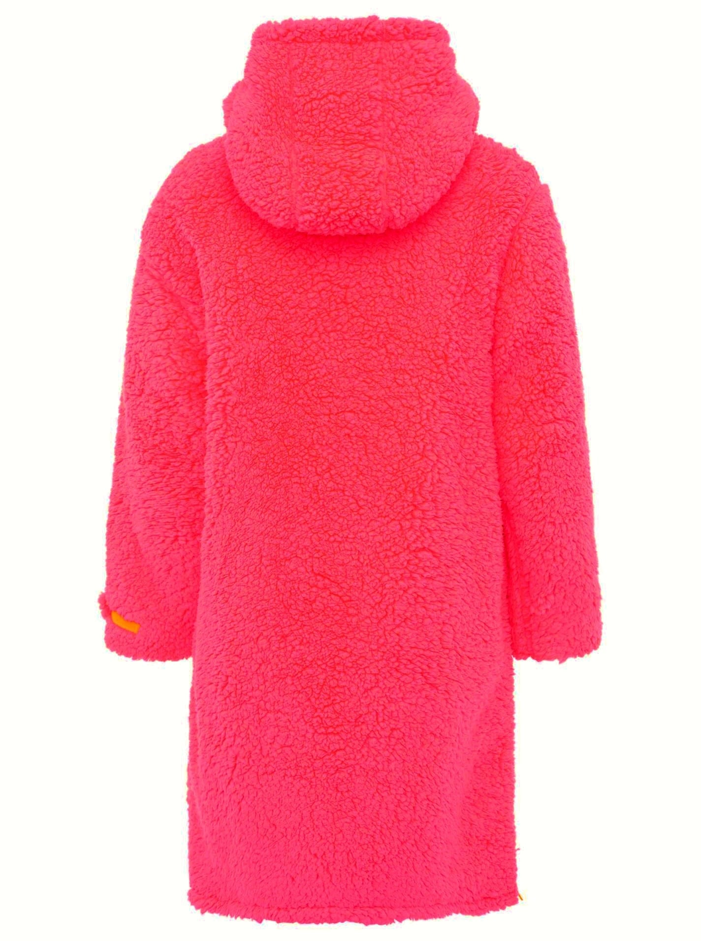💕 Zwillingsherz Oversize Windjacke Inside Out "Teddy" Neonpink