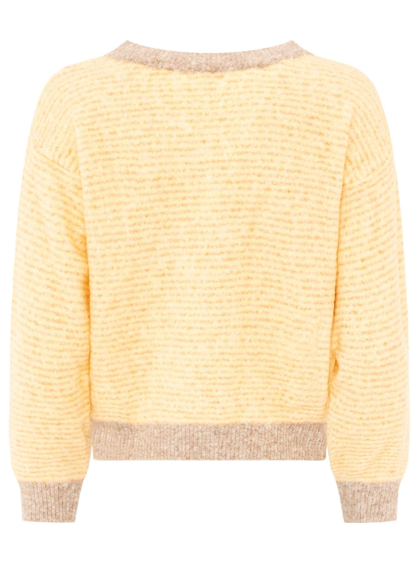 💕 Zwillingsherz Pullover Pulli "Genua" Streifen Gelb
