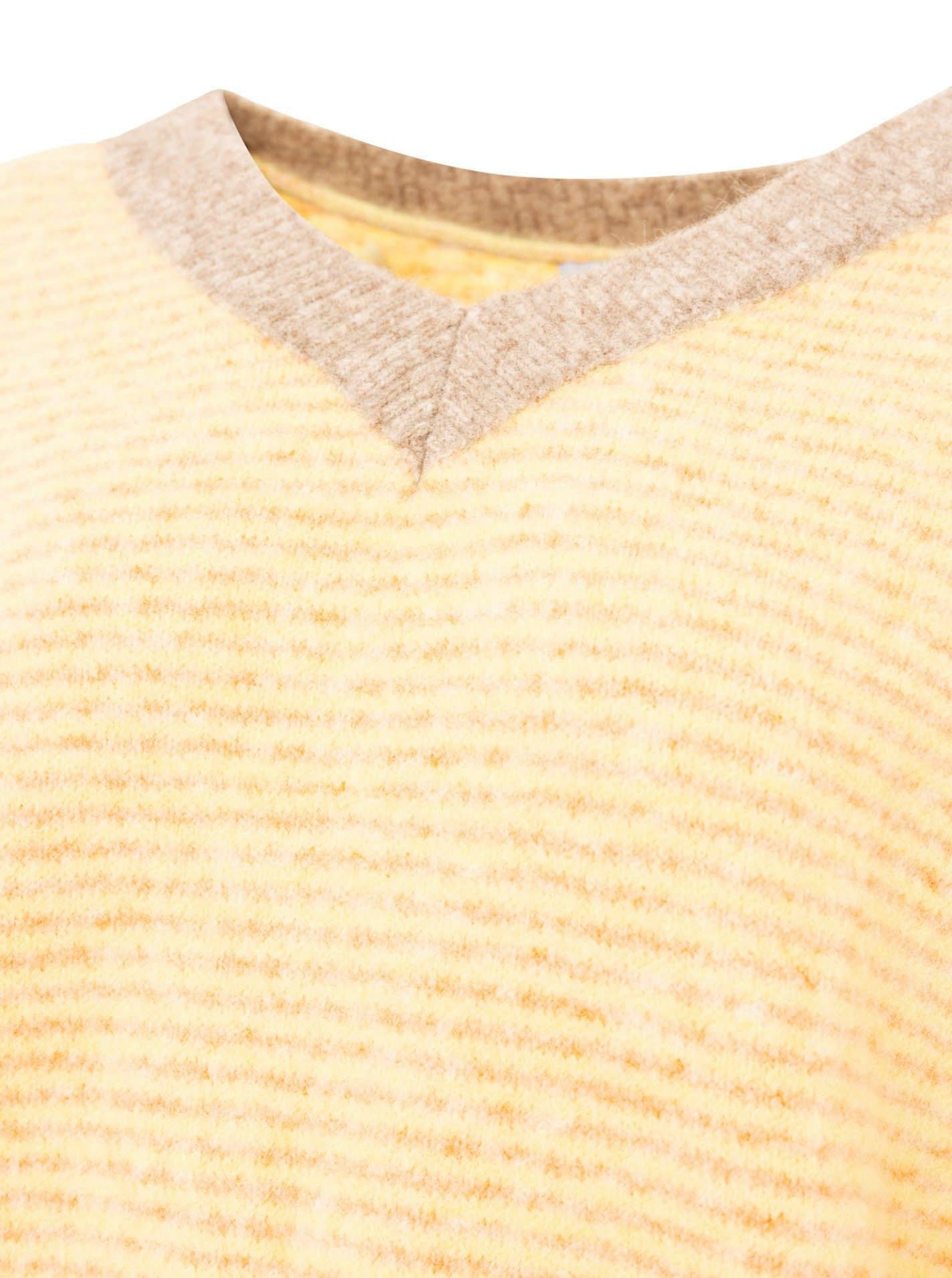 💕 Zwillingsherz Pullover Pulli "Genua" Streifen Gelb