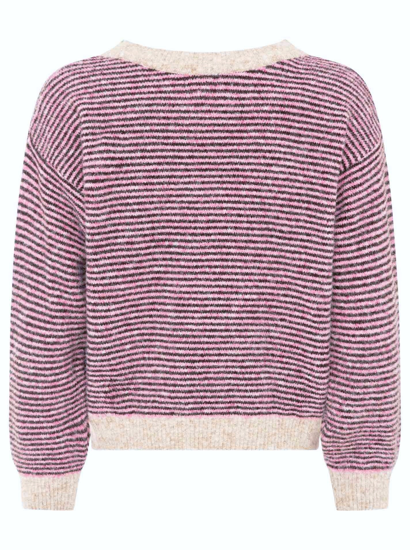 💕 Zwillingsherz Pullover Pulli "Genua" Streifen Pink