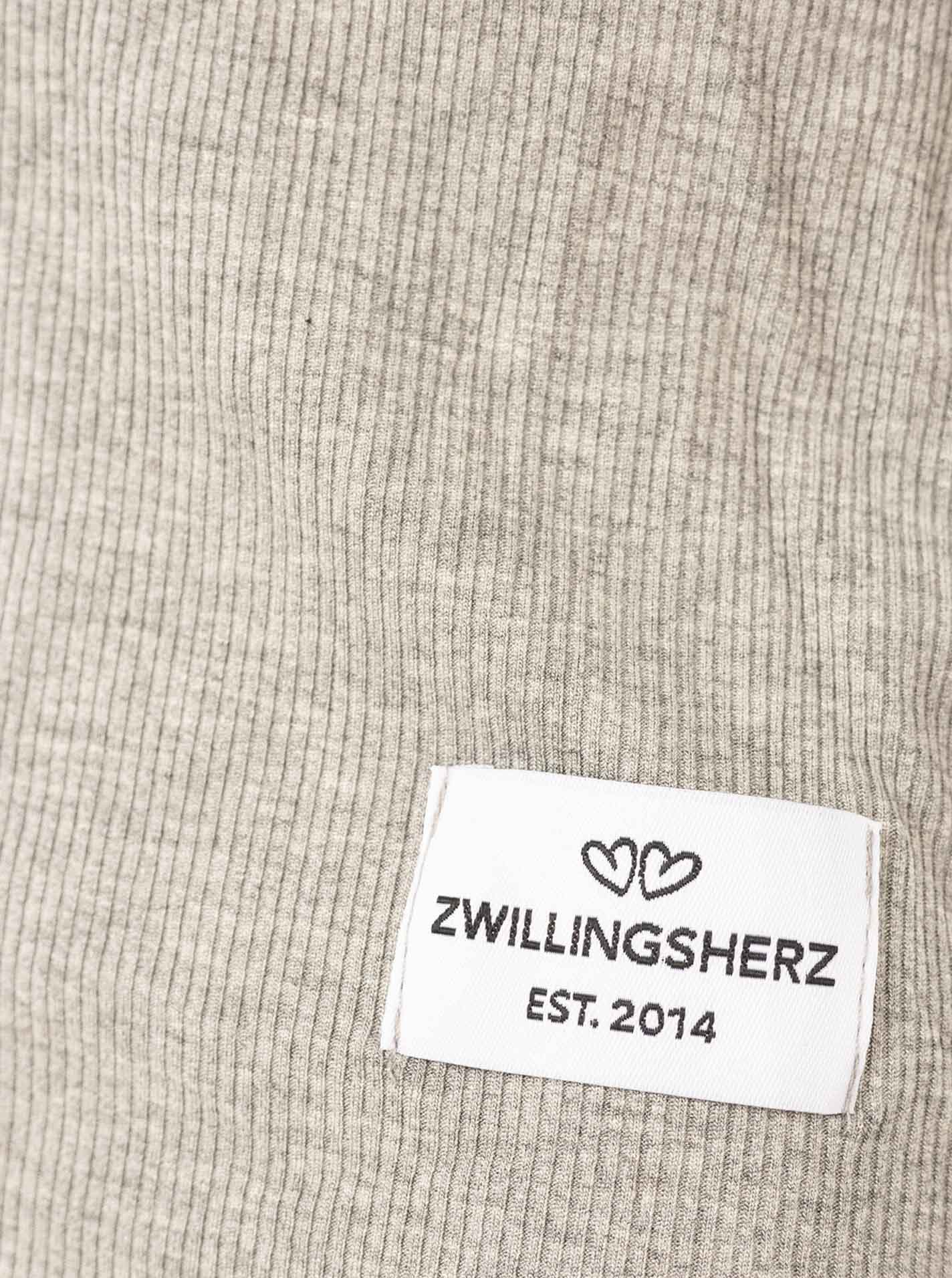 💕 Zwillingsherz Shirt "ZH Uni & Rippe" Grau